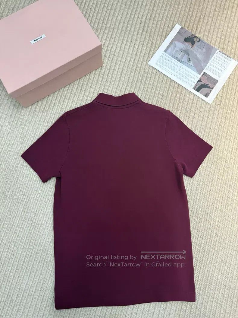 Loewe Loewe Burgundy Short Sleeve Polo Shirt Size M / US 6-8 / IT 42-44 - 2 Thumbnail