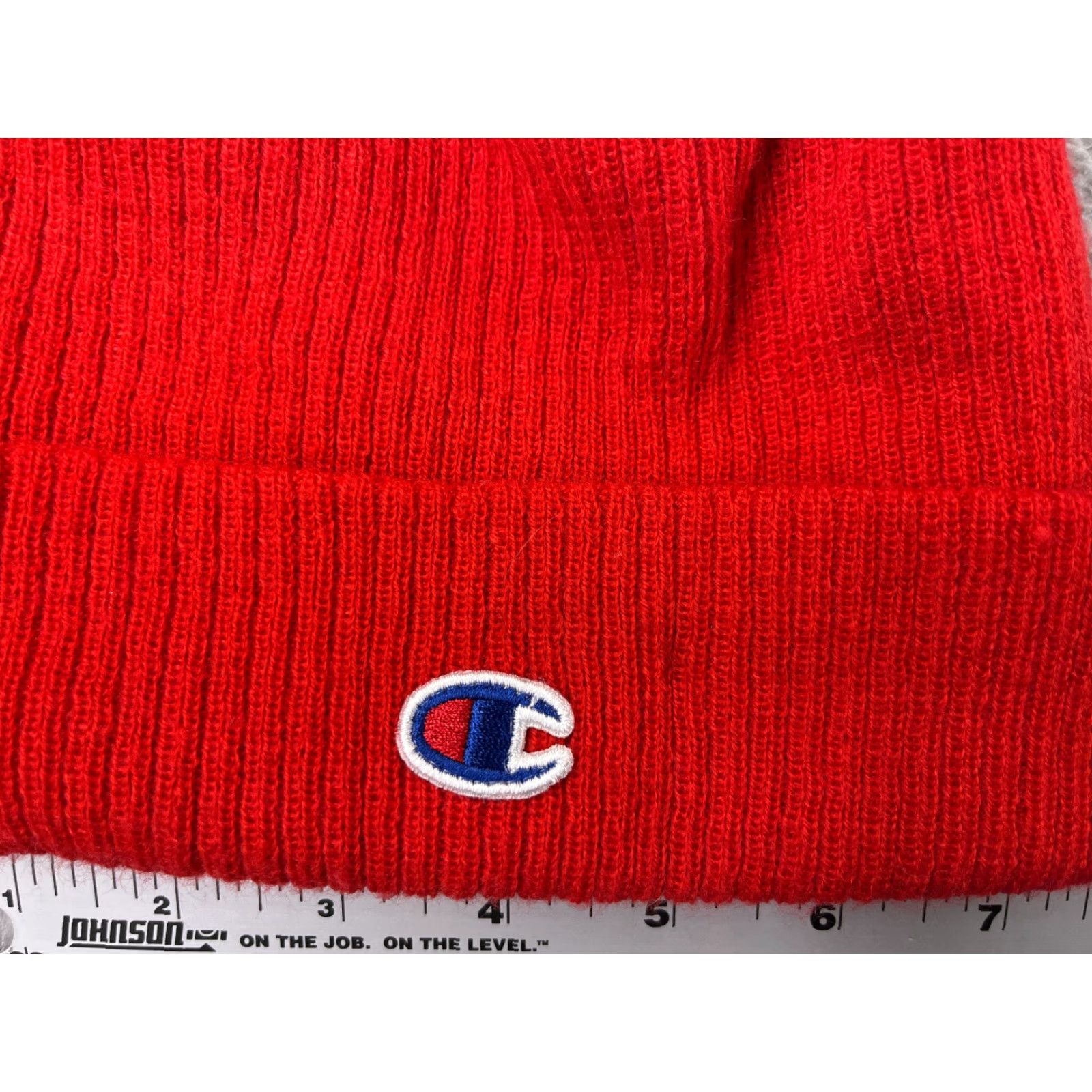Champion Champion Beanie Headwear Adult One Size Red Knit 100% Acrylic Shirt? Size ONE SIZE - 2 Thumbnail
