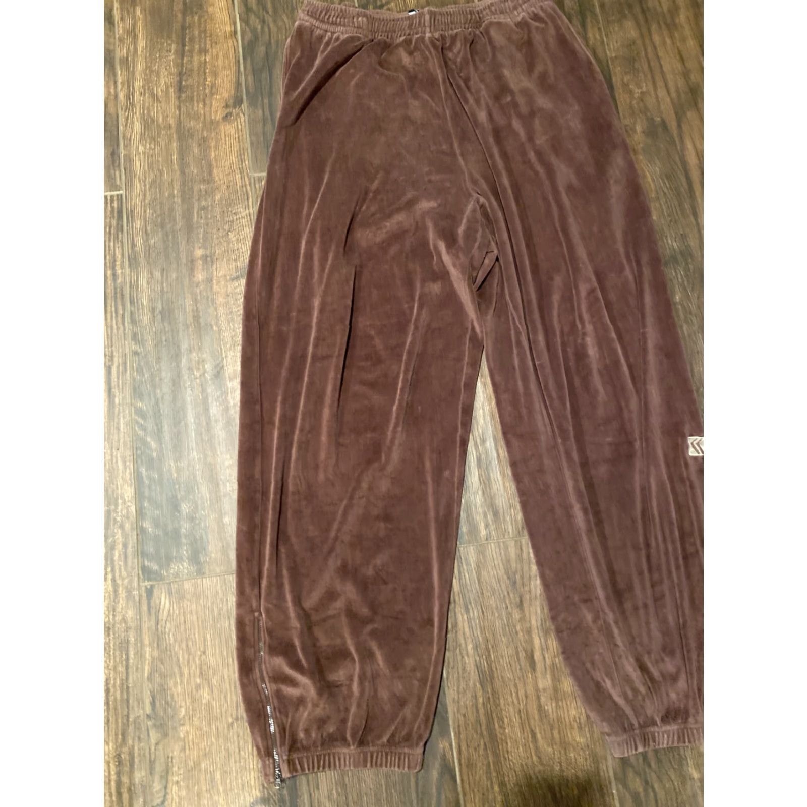 Karl Kani VINTAGE Karl Kani Velour Pants Men's XL Brown Hip Hop 90s Zipper Left Angle Size US 36 / EU 52 - 3 Thumbnail