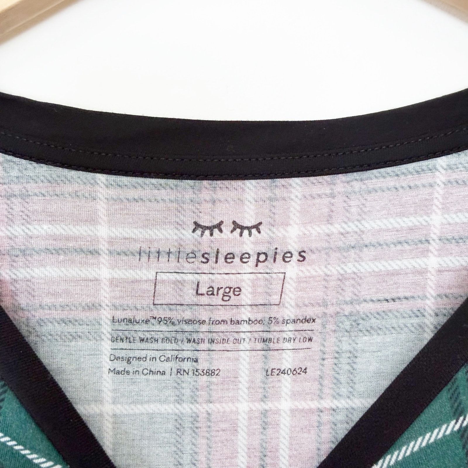 Other Little Sleepies Red Green Plaid Long Sleeve Pajama Top Sz L Size L / US 10 / IT 46 - 2 Thumbnail