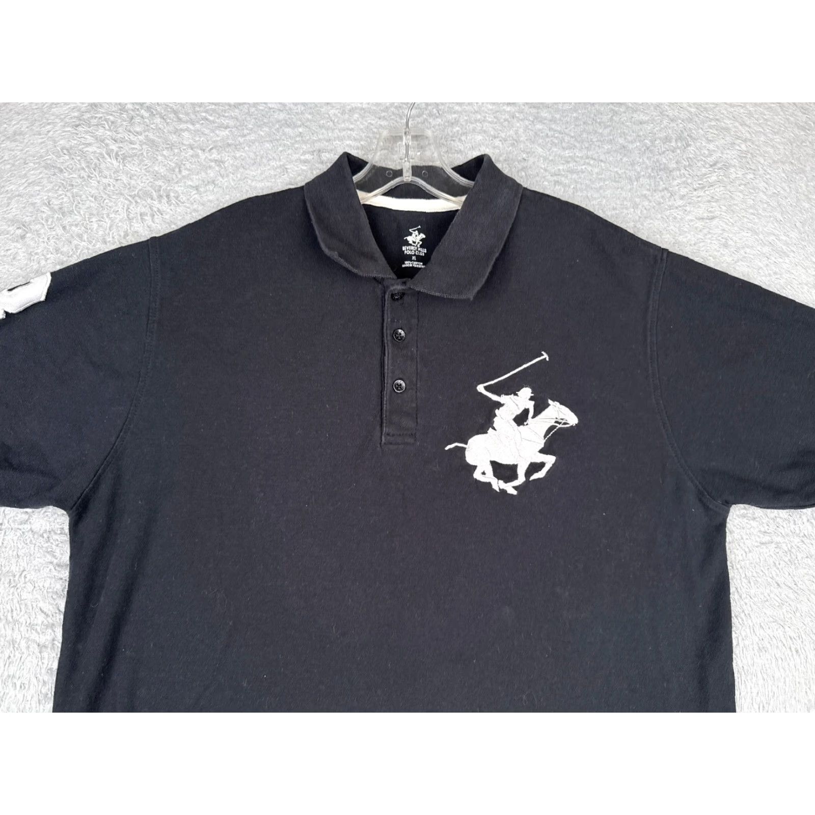 Beverly Hills Polo Club Beverly Hills Polo Club Shirt Men XL Black 100% Cotton Short Sleeve Polo Size US XL / EU 56 / 4 - 4 Thumbnail