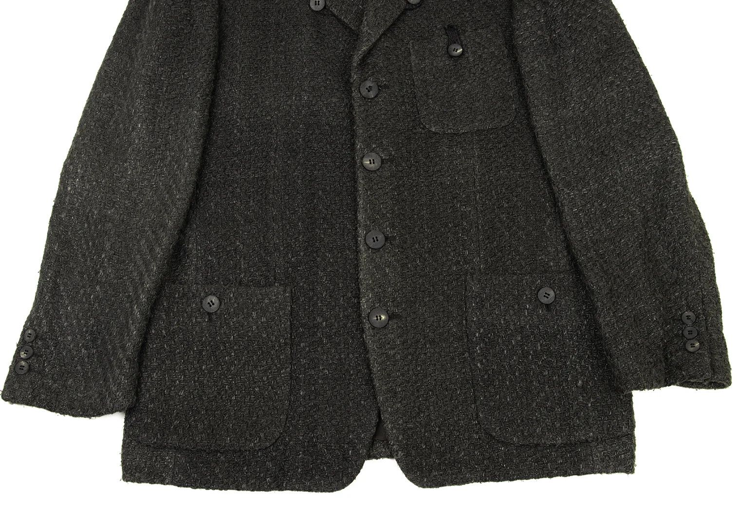 Issey Miyake Silk T Stand Collar Jacket in Khaki, Size L Size US L / EU 52-54 / 3 - 13 Thumbnail