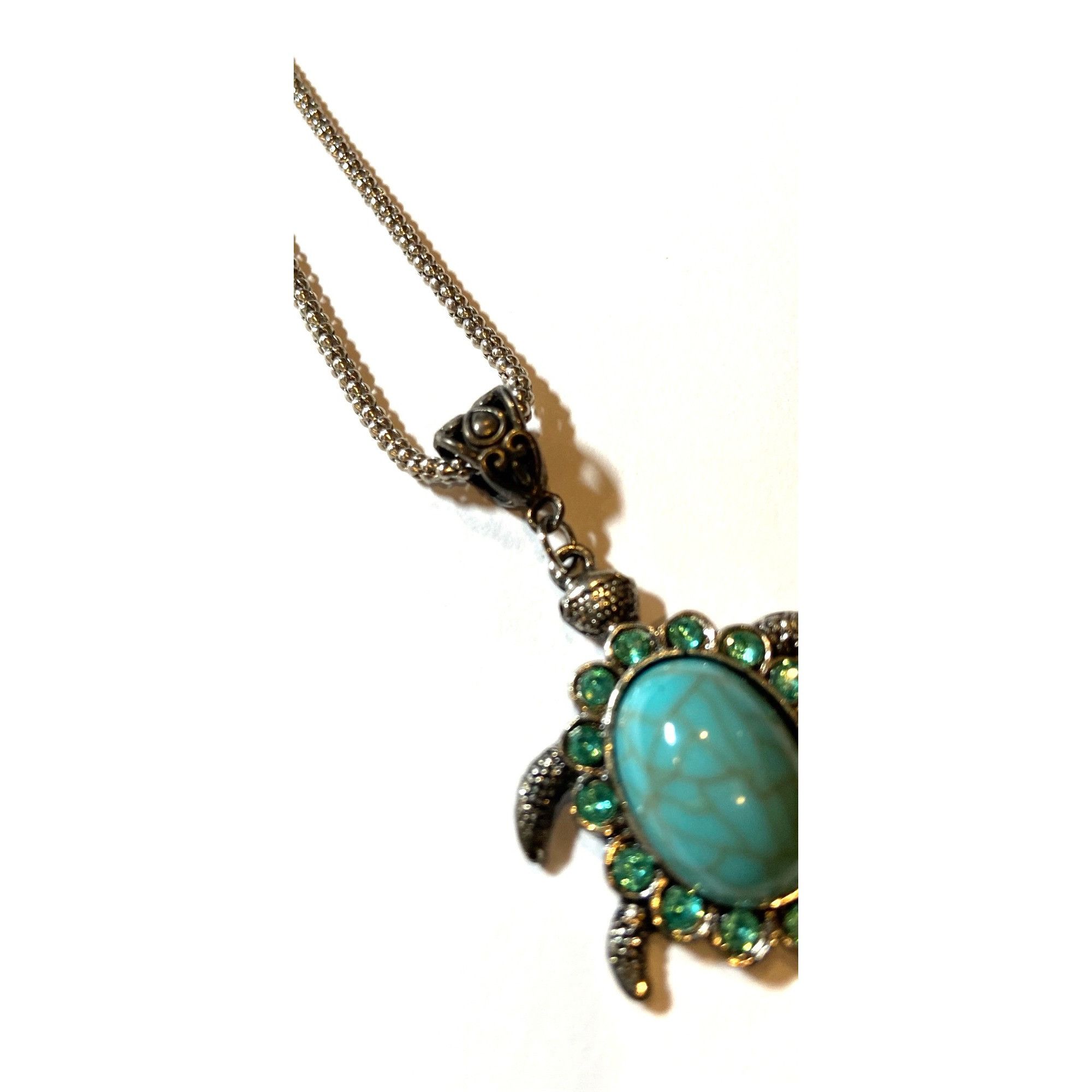 Other Turtle Pendnt Necklace & Earrings W/Resin Turquoise & Blue S Size ONE SIZE - 6 Thumbnail