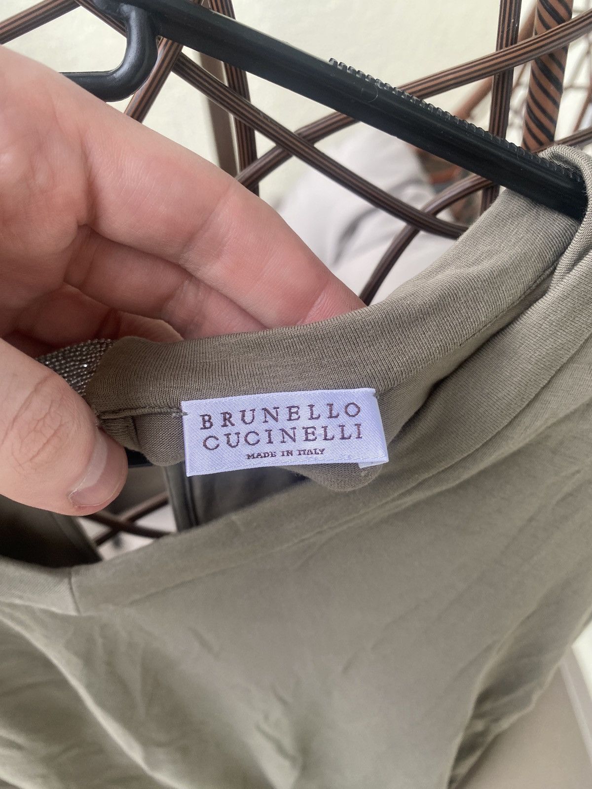 Brunello Cucinelli Khaki elegant luxury brunello cucinelli blouse Size L / US 10 / IT 46 - 2 Thumbnail