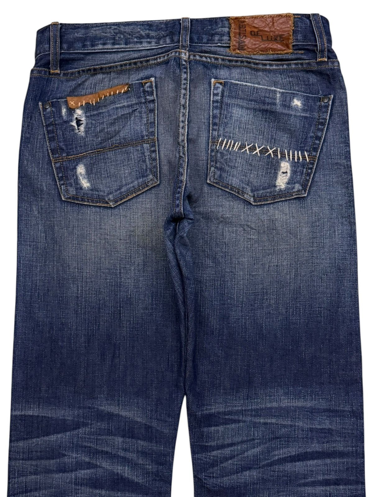 Japanese Brand Vintage Y2K Artisan De Luxe Destroy Blue | Slim Straight W32 Size US 32 / EU 48 - 5 Thumbnail