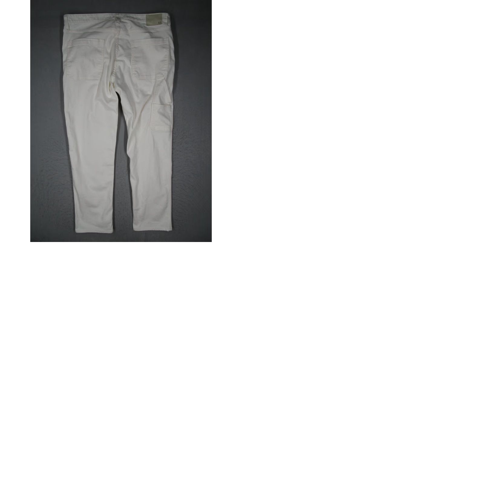 Denime ADRIANO GOLDSCHMIED Wells Carpenter Jeans Mens 38 White Denim 5-Pocket Relaxed Tapered 31in inseam Size US 38 / EU 54 - 9 Thumbnail