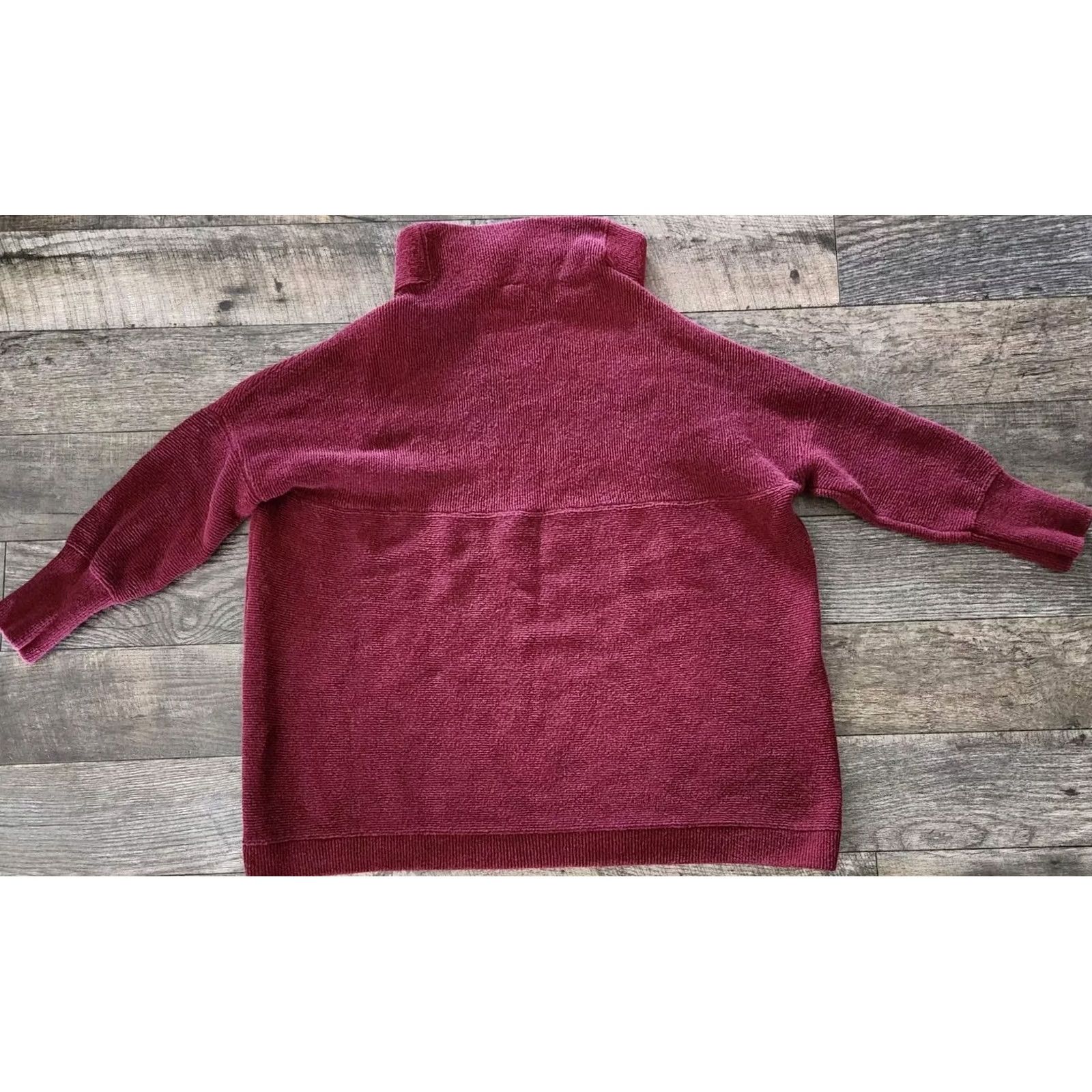 Free People VINTAGE Free People Pullover Sweater Chunky Burgundy Oversize Womens Size S Size S / US 4 / IT 40 - 5 Thumbnail