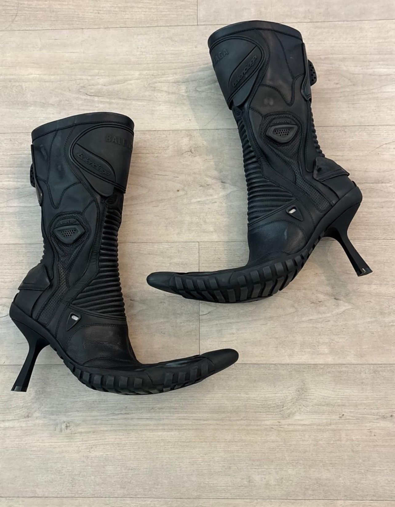Balenciaga 🔥$4.9K VALUE🔥 Black Leather Biker Boots Size US 11 / IT 41 - 7 Thumbnail