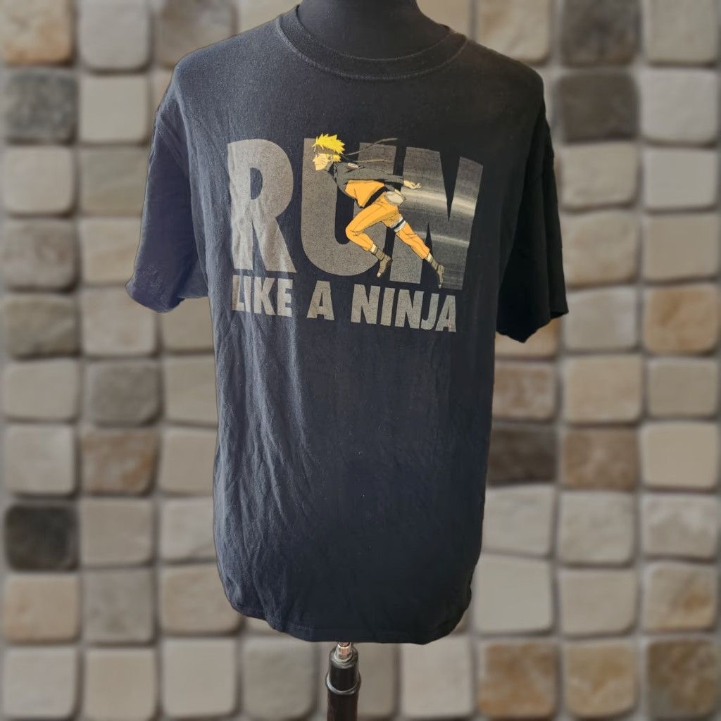 Ripple Junction Naruto Shippuden 20th Year Anniversary Run Like A Ninja Black T-Shirt XL Men Ripple Junction Size US XL / EU 56 / 4 - 1 Thumbnail