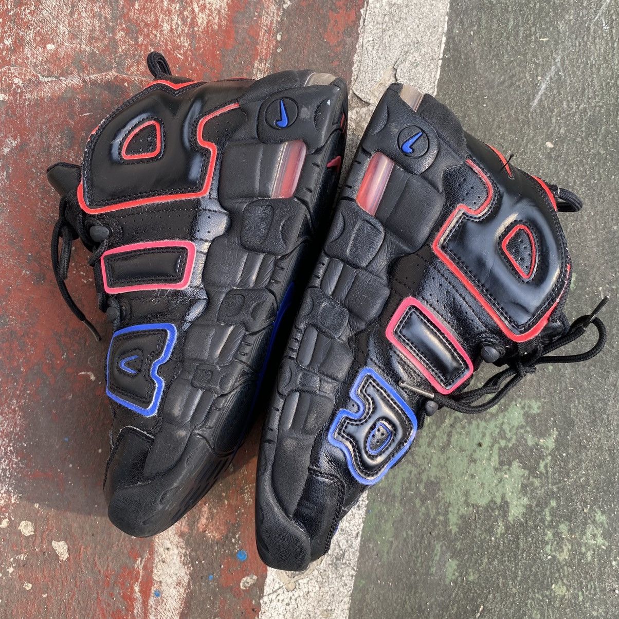 Nike Nike air more uptempo 96 kids electric black bright crimson Size US 6 / IT 36 - 3 Thumbnail