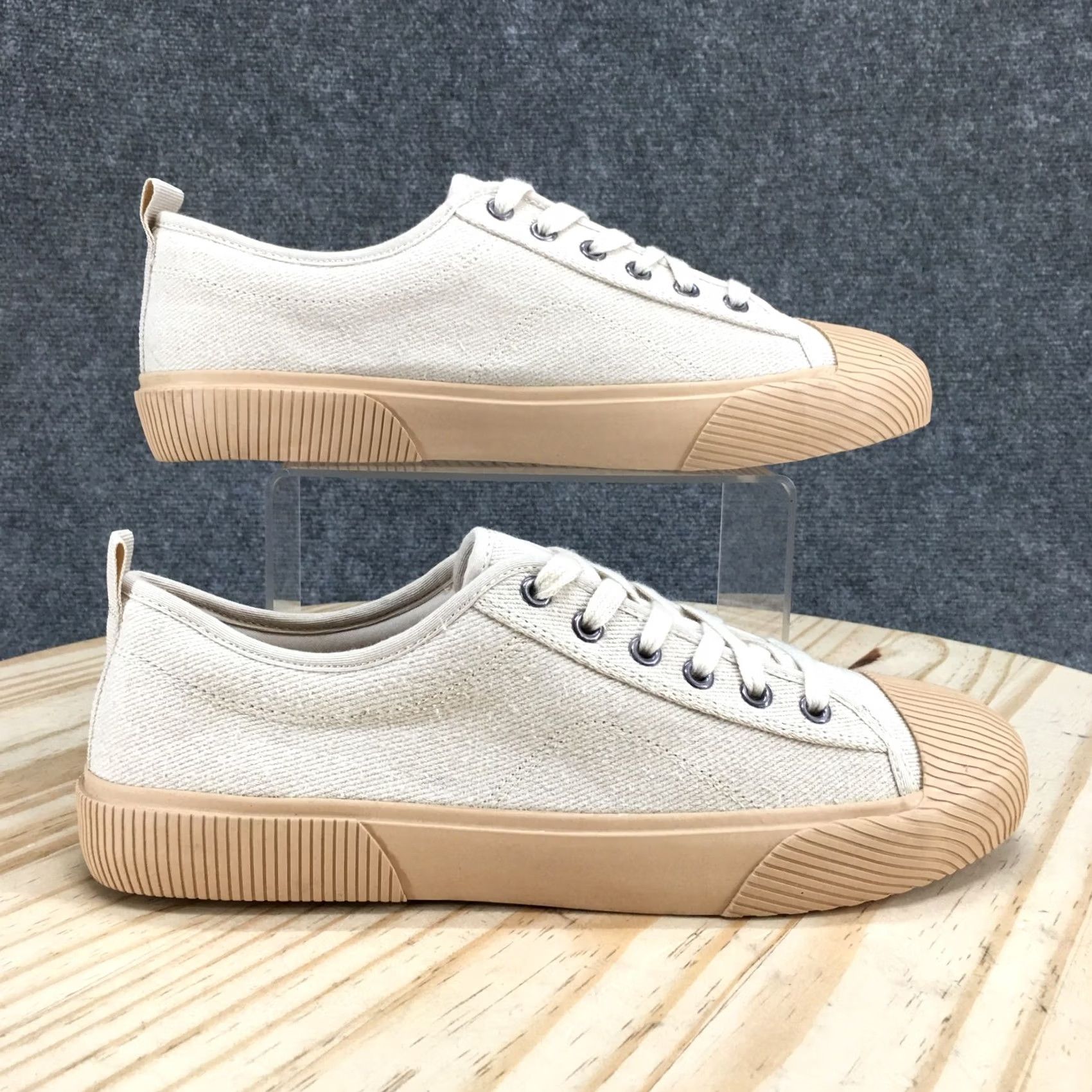 Vintage Universal Thread Shoes Womens 11 Grace Sneakers Cream Lace Up Low Top Comfort Size L / US 10 / IT 46 - 2 Thumbnail