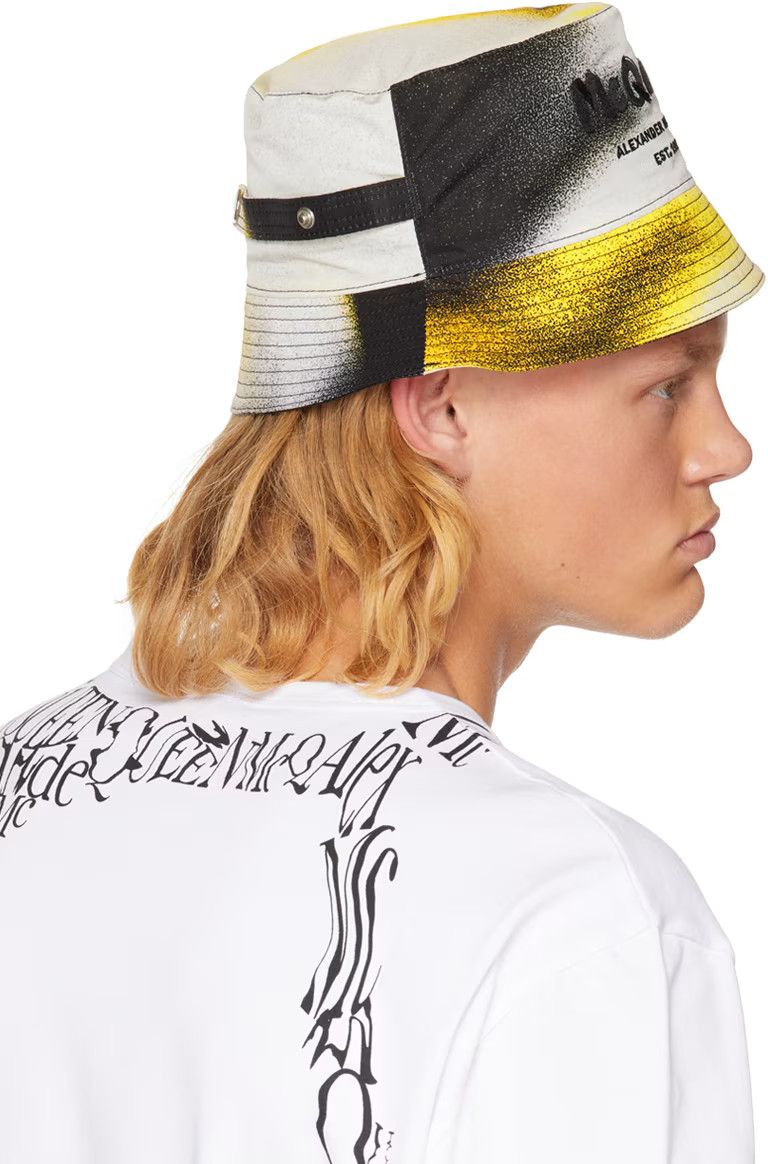 Alexander McQueen White Silhouette Logo Bucket Hat Size ONE SIZE - 4 Thumbnail