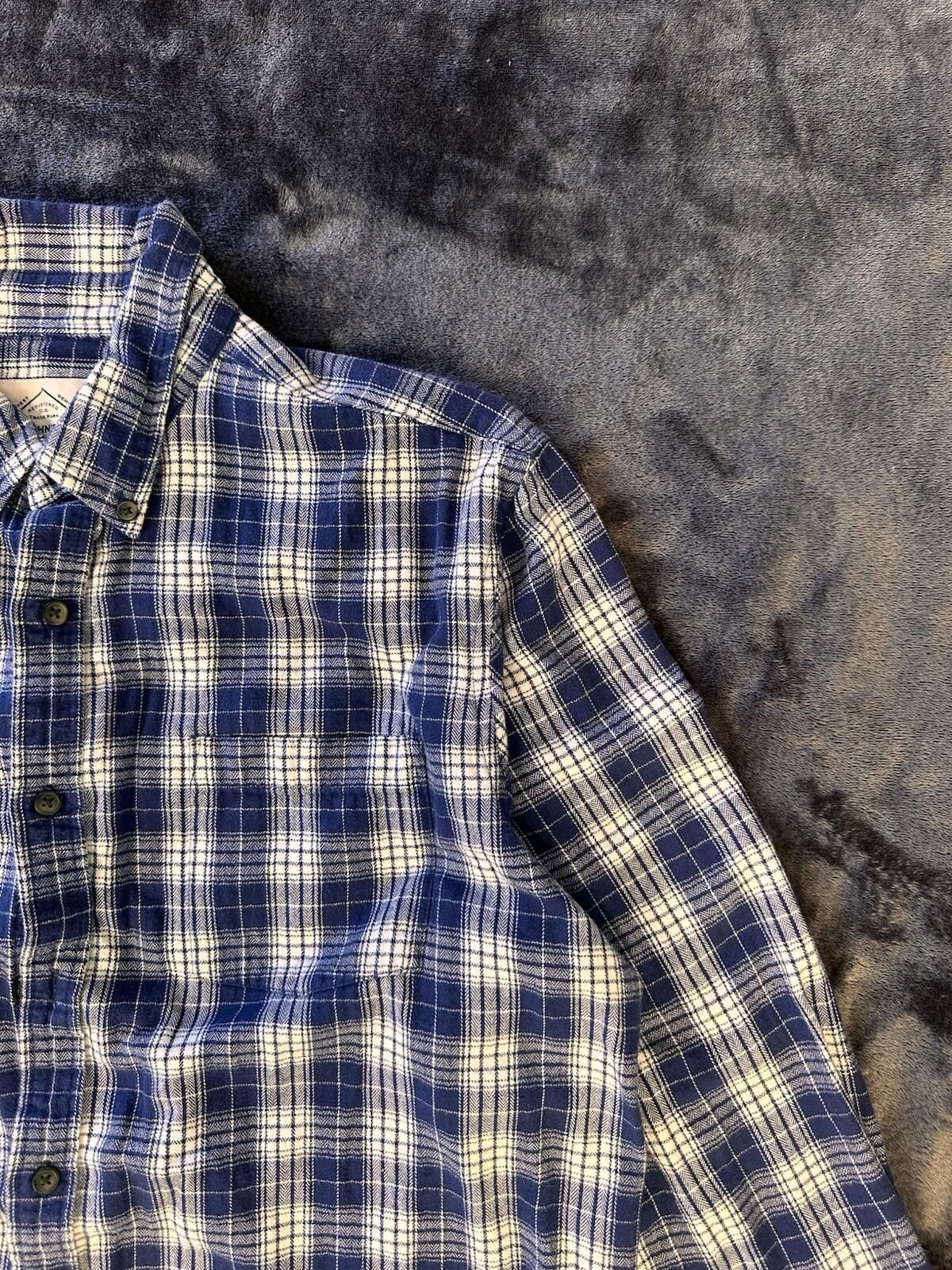 St. Johns Bay St John's Bay Men's Large Blue White Flannel Button-Down Size US L / EU 52-54 / 3 - 4 Thumbnail