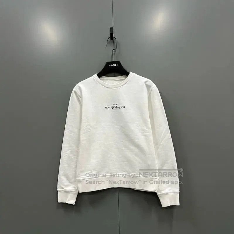 Maison Margiela Maison Margiela White Logo Cropped Sweatshirt . Size XXS / US 00 / IT 34 - 1 Thumbnail