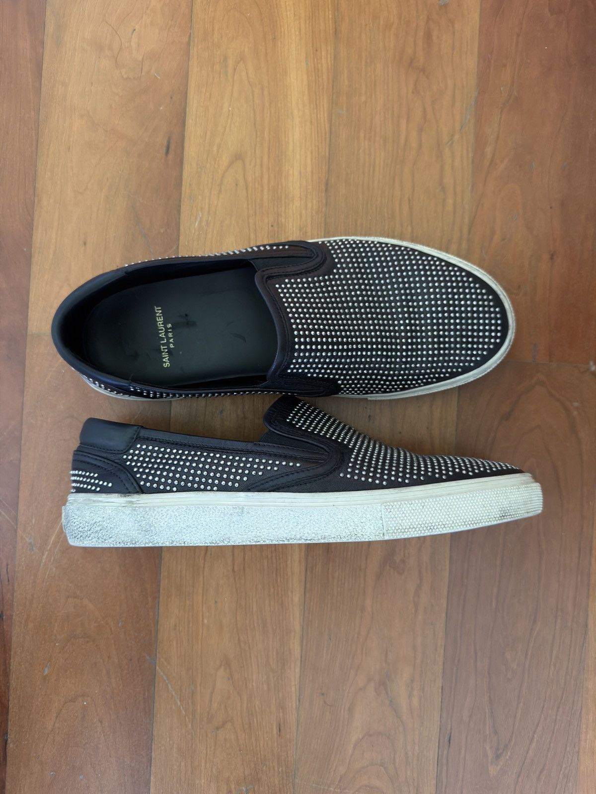 Saint Laurent Paris Slip Ons Studded - Saint Laurent Hedi Slimane Size US 9.5 / EU 42-43 - 1 Thumbnail