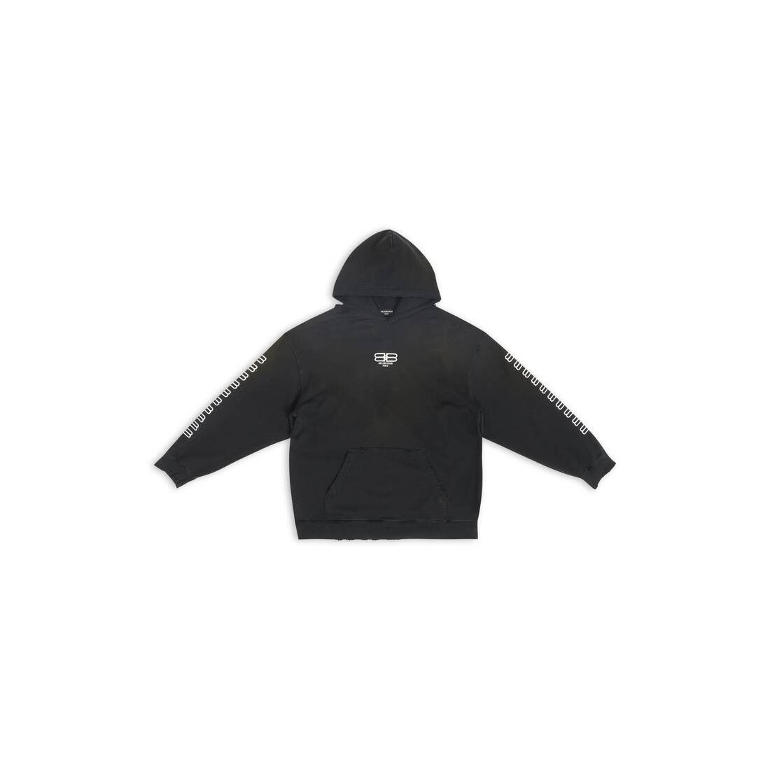 Balenciaga o1mt1gz1124 BB Paris Icon Hoodie Medium Fit in Black/White Size US XS / EU 42 / 0 - 1 Thumbnail