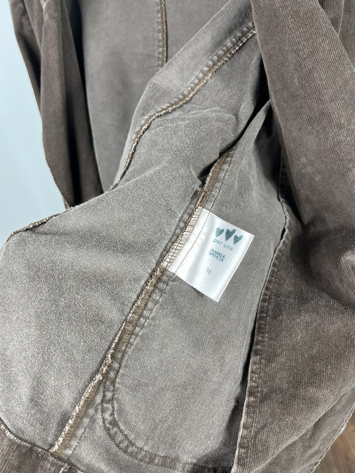 Other Vintage Brown Corduroy Womens Jacket Belted Blazer Size M / US 6-8 / IT 42-44 - 12 Thumbnail