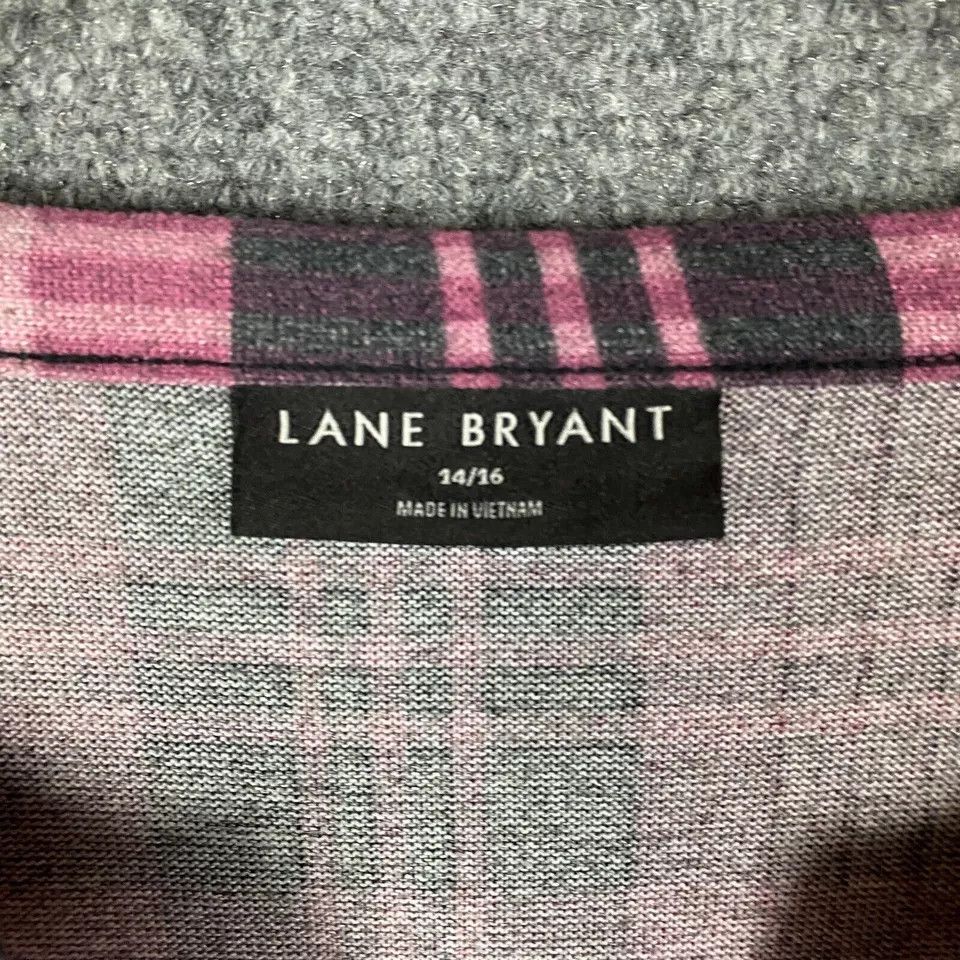 Other Lane Bryant Blouse Women's 14/16 Plaid Pink 3/4 Sleeve Size XL / US 12-14 / IT 48-50 - 2 Thumbnail