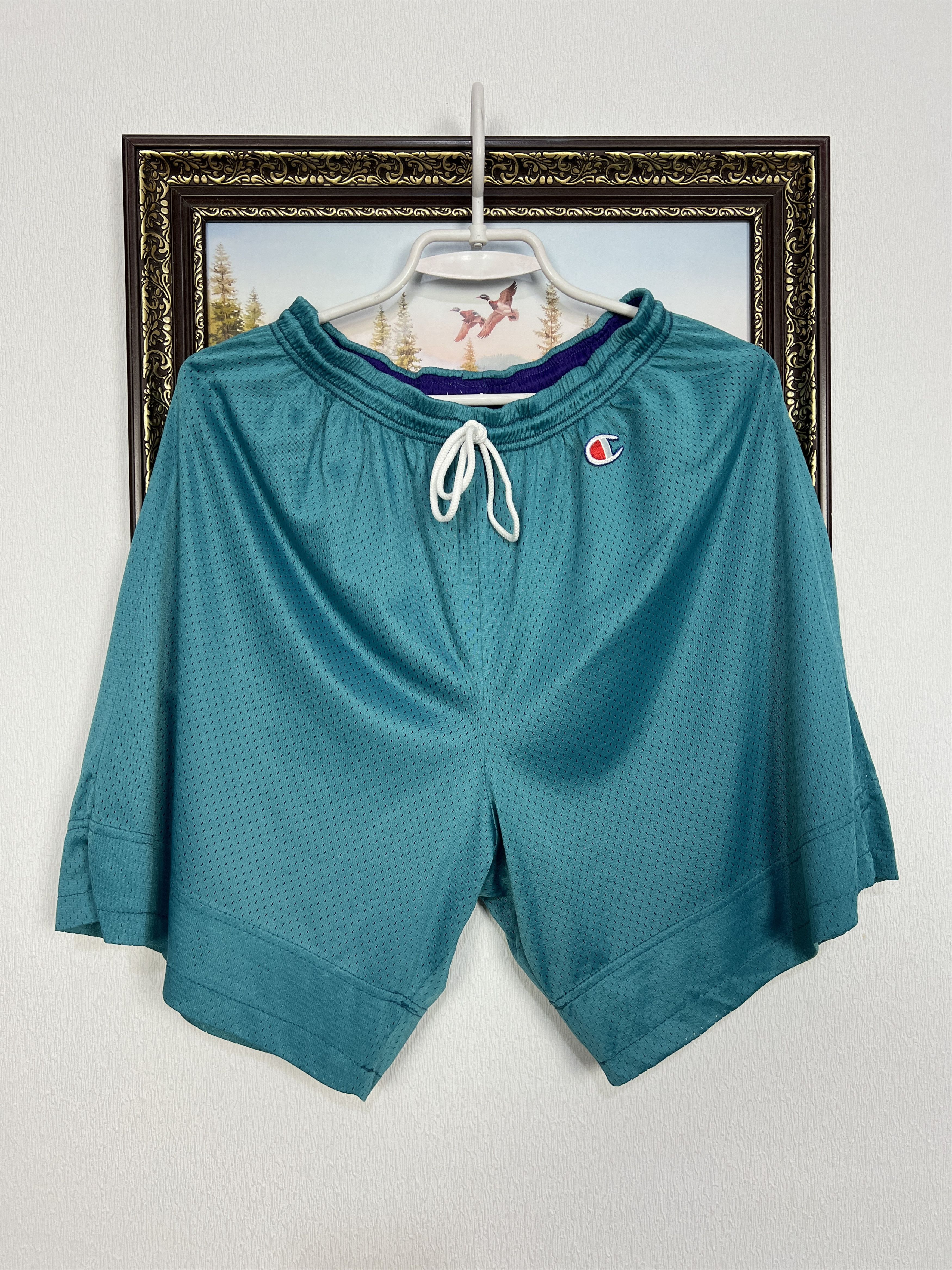 Champion Vintage 90's Charlotte Hornets Double Sided Shorts NBA Size US 32 / EU 48 - 7 Thumbnail