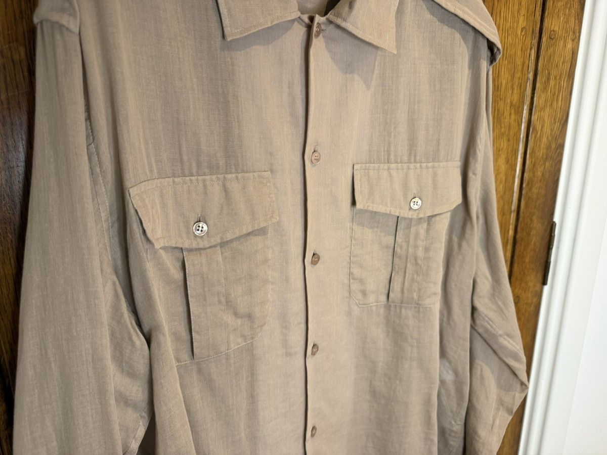 Saint Laurent Paris $1.1k SS23 Saint Laurent camo khaki army style sheer shirt L Size US L / EU 52-54 / 3 - 8 Thumbnail