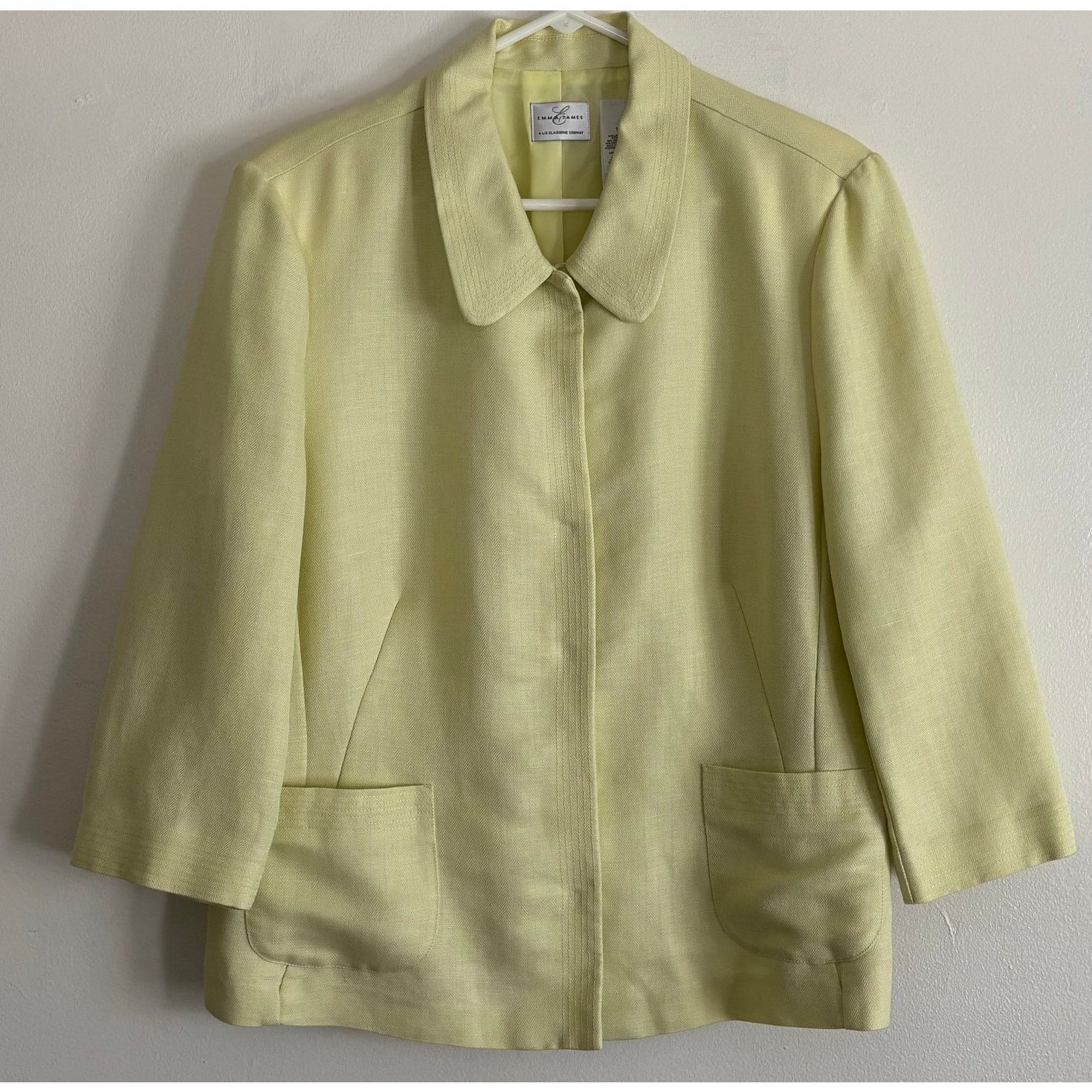 Other Emma James Pastel Yellow Linen Blend Blazer 16 Size XXL / US 16-18 / IT 52-54 - 1 Thumbnail