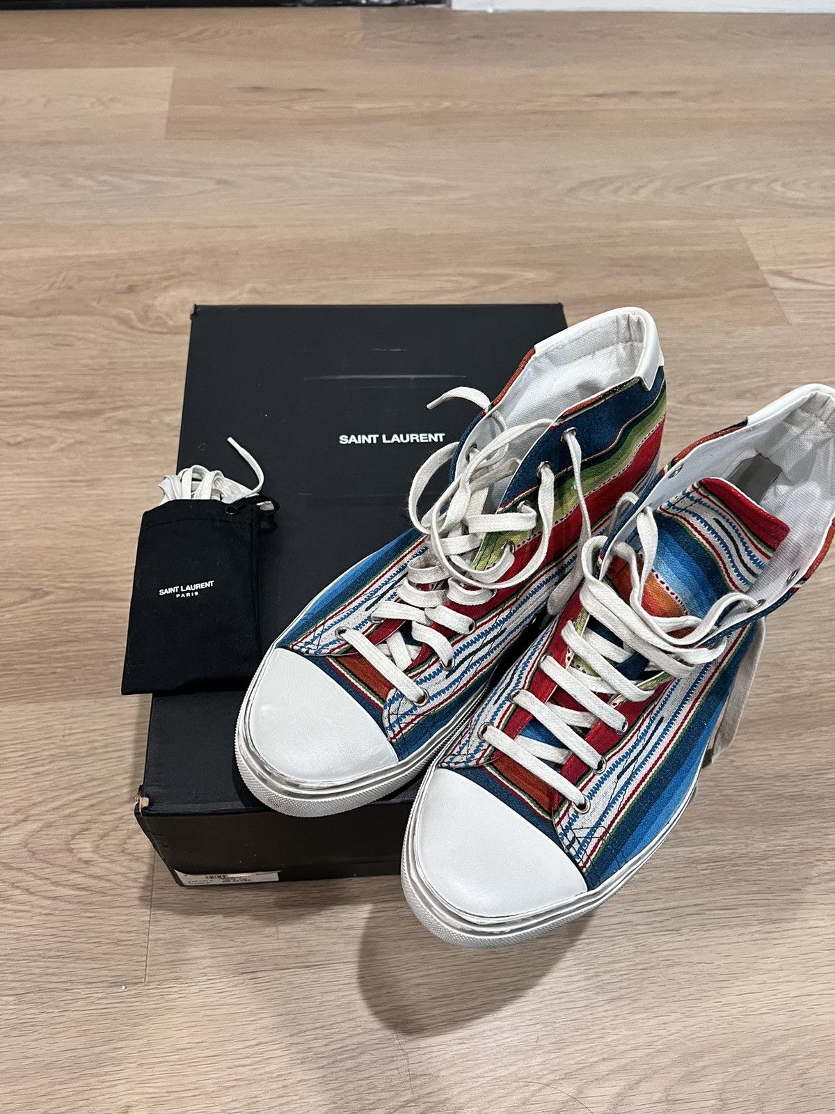 Saint Laurent Paris Multicolor Hi-Top Saint Laurent Sneakers Size US 8 / EU 41 - 1 Thumbnail