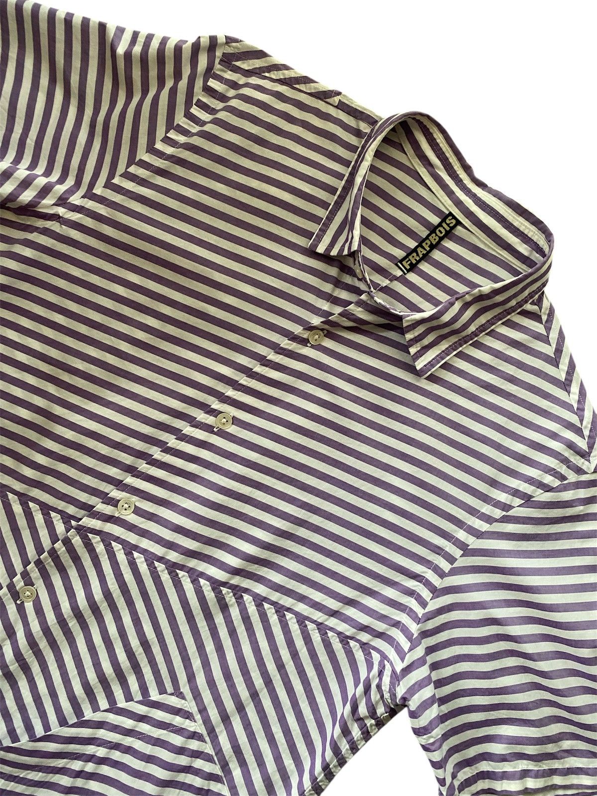 Frapbois × Issey Miyake Issey Miyake Frapbois Striped Hybrid Shirt Size US M / EU 48-50 / 2 - 2 Thumbnail