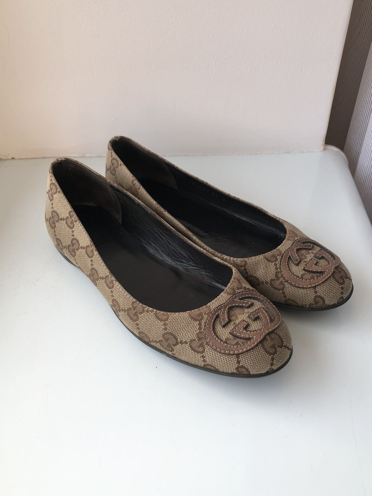 Gucci × Vintage Vintage Gucci monogram ballet flat Size US 5 / IT 35 - 1 Thumbnail