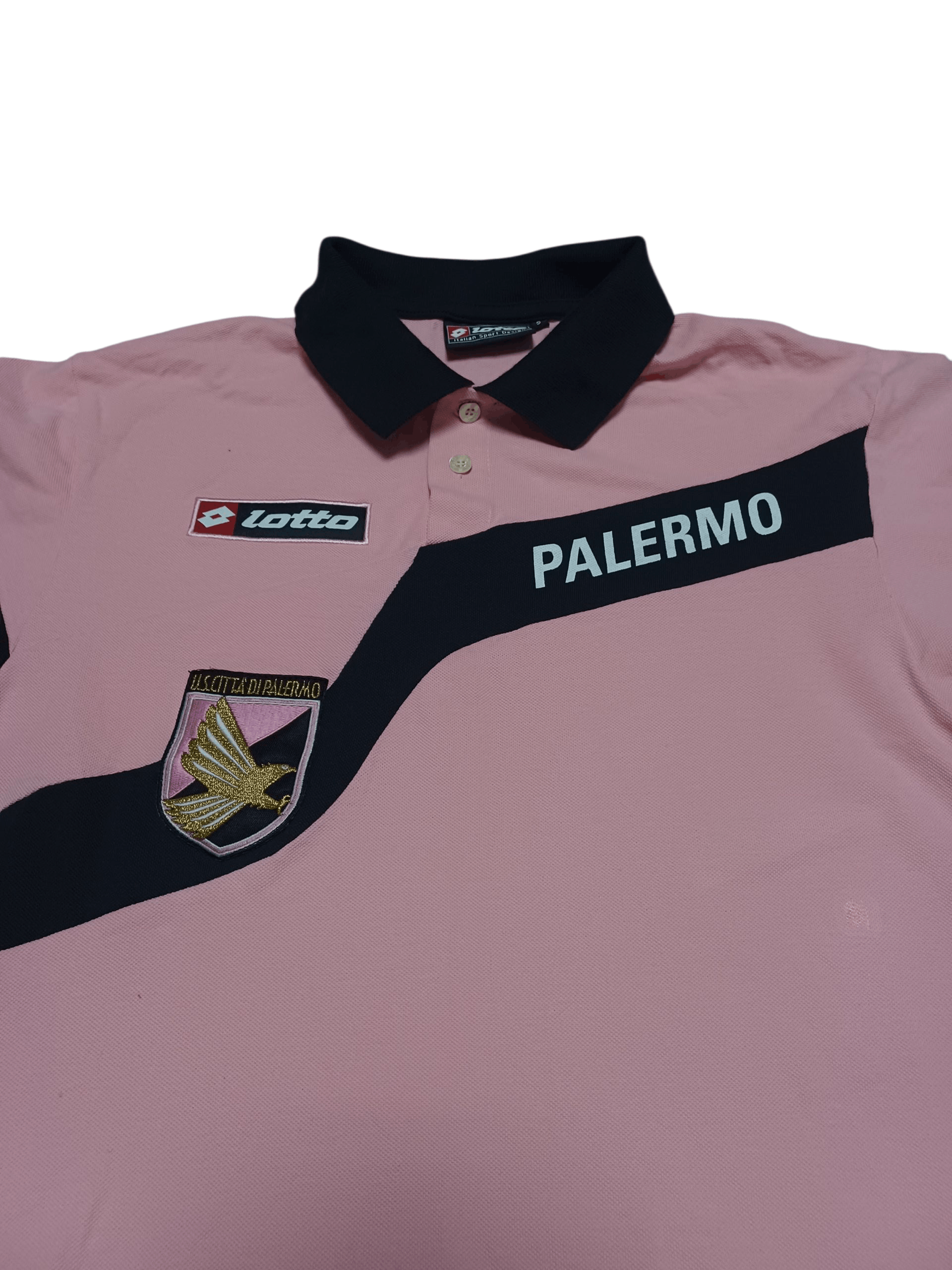 Lotto Sport PALERMO LOTTO VINTAGE FIRE SOCCER ITALY POLO SHIRT Size US M / EU 48-50 / 2 - 2 Thumbnail