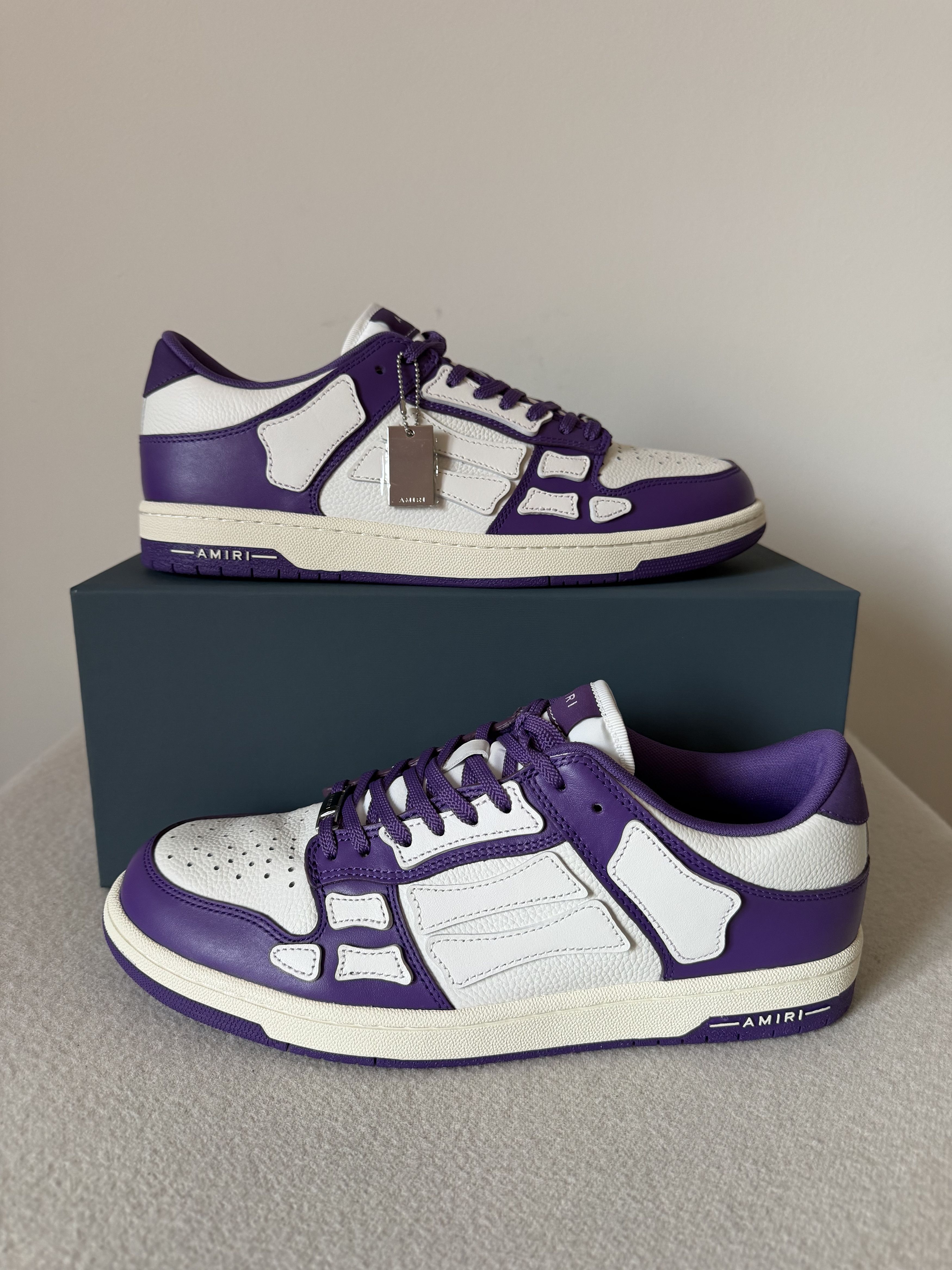 Amiri Amiri Skel Top Low in Purple White Size US 13 / EU 46 - 2 Thumbnail