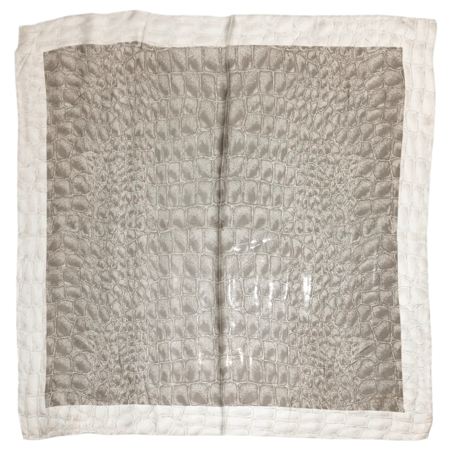 Valentino VALENTINO GARAVANI ITALY Gray Crocodile Skin Silk Scarf Size ONE SIZE - 1 Thumbnail