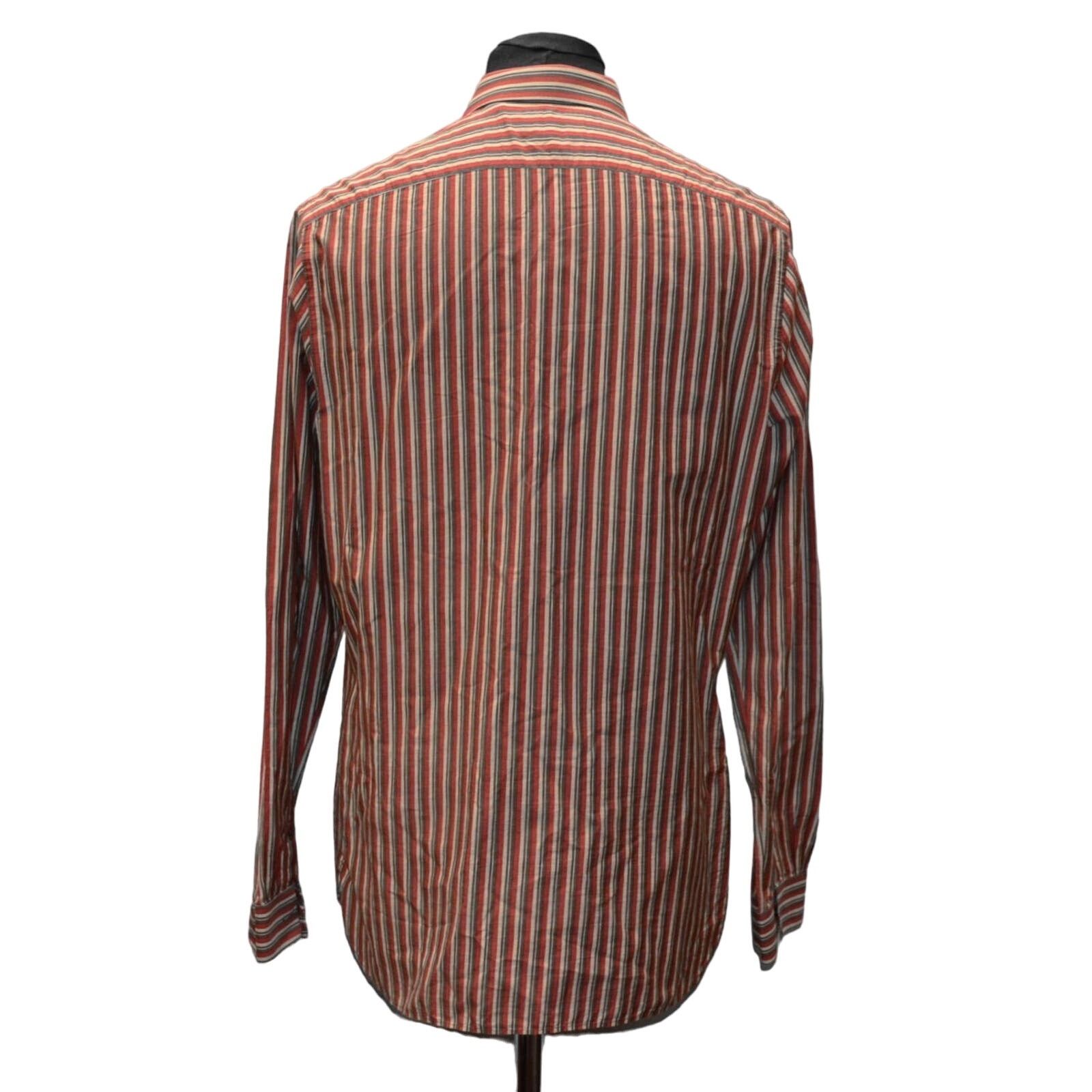 Burberry BURBERRY LONDON Re White Cotton Silk Striped Casual Shirt XL Size US XL / EU 56 / 4 - 3 Thumbnail