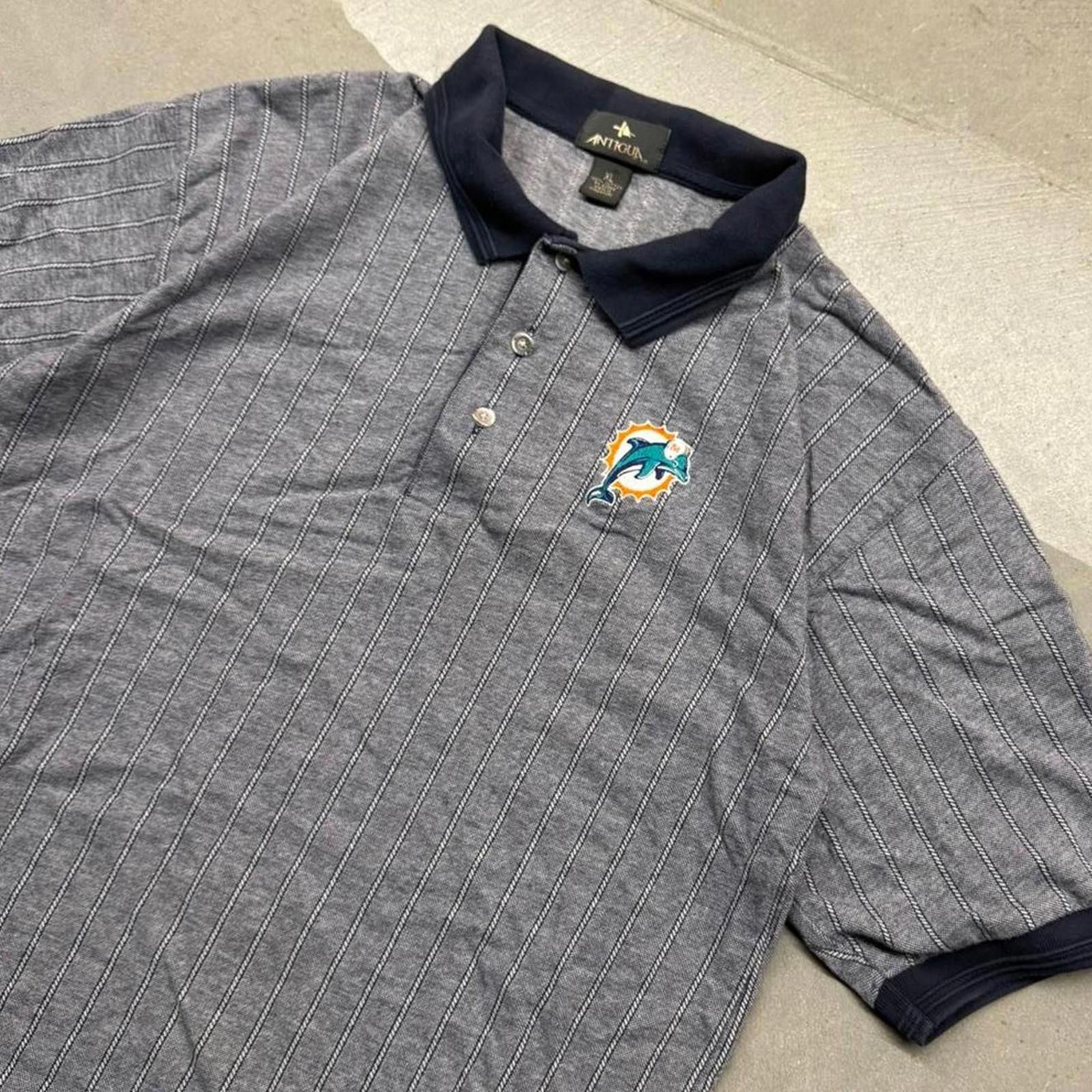 Antigua Vintage Antigua Miami Dolphins Embroidered Polo Shirt Size US XL / EU 56 / 4 - 1 Thumbnail