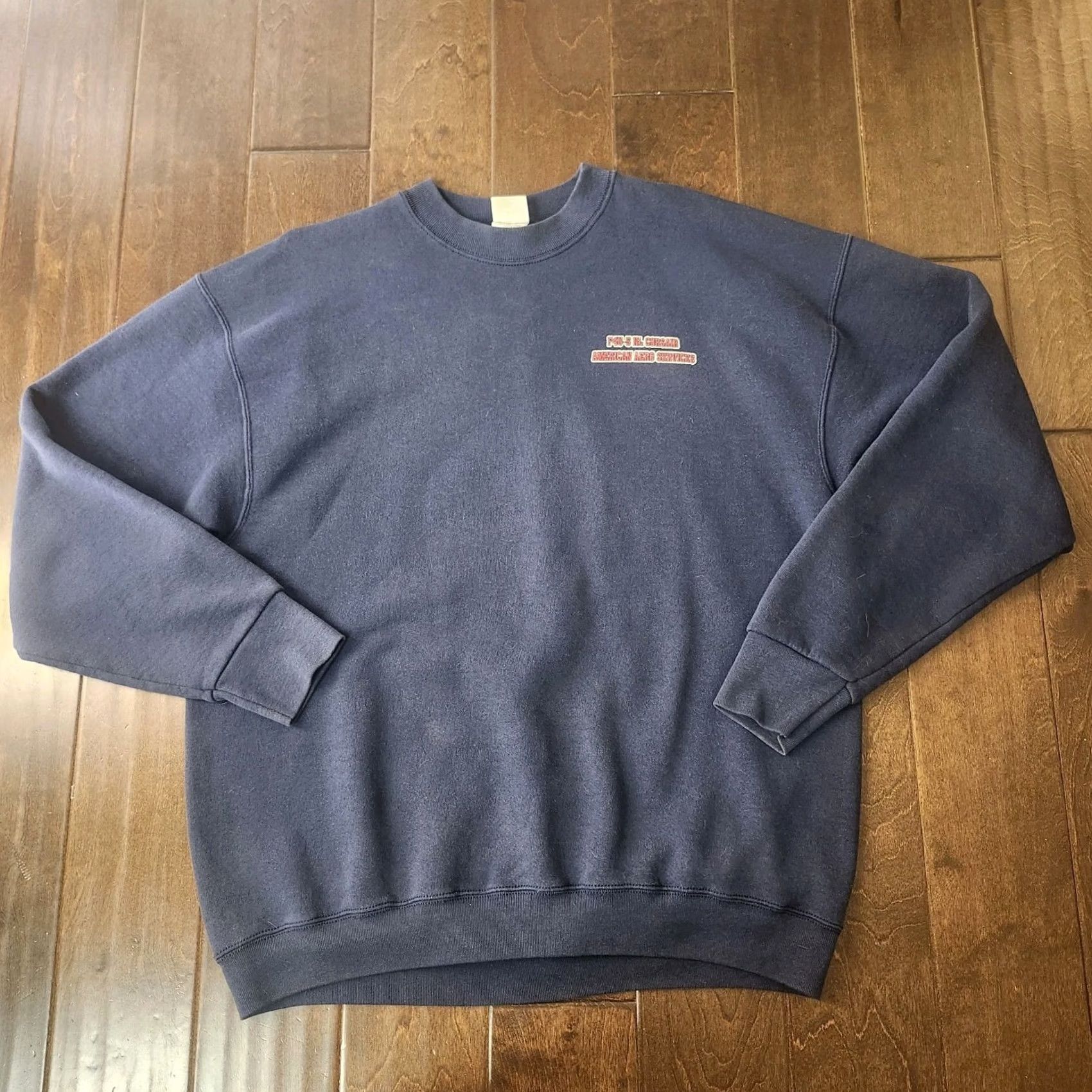 Fruit Of The Loom F4U Corsair Sweatshirt XL Navy Graphic Print USA Planes Aircraft Mens Regular Crew Neck Cotton Blend Pullover Fruit of the Loom Size US XL / EU 56 / 4 - 4 Thumbnail