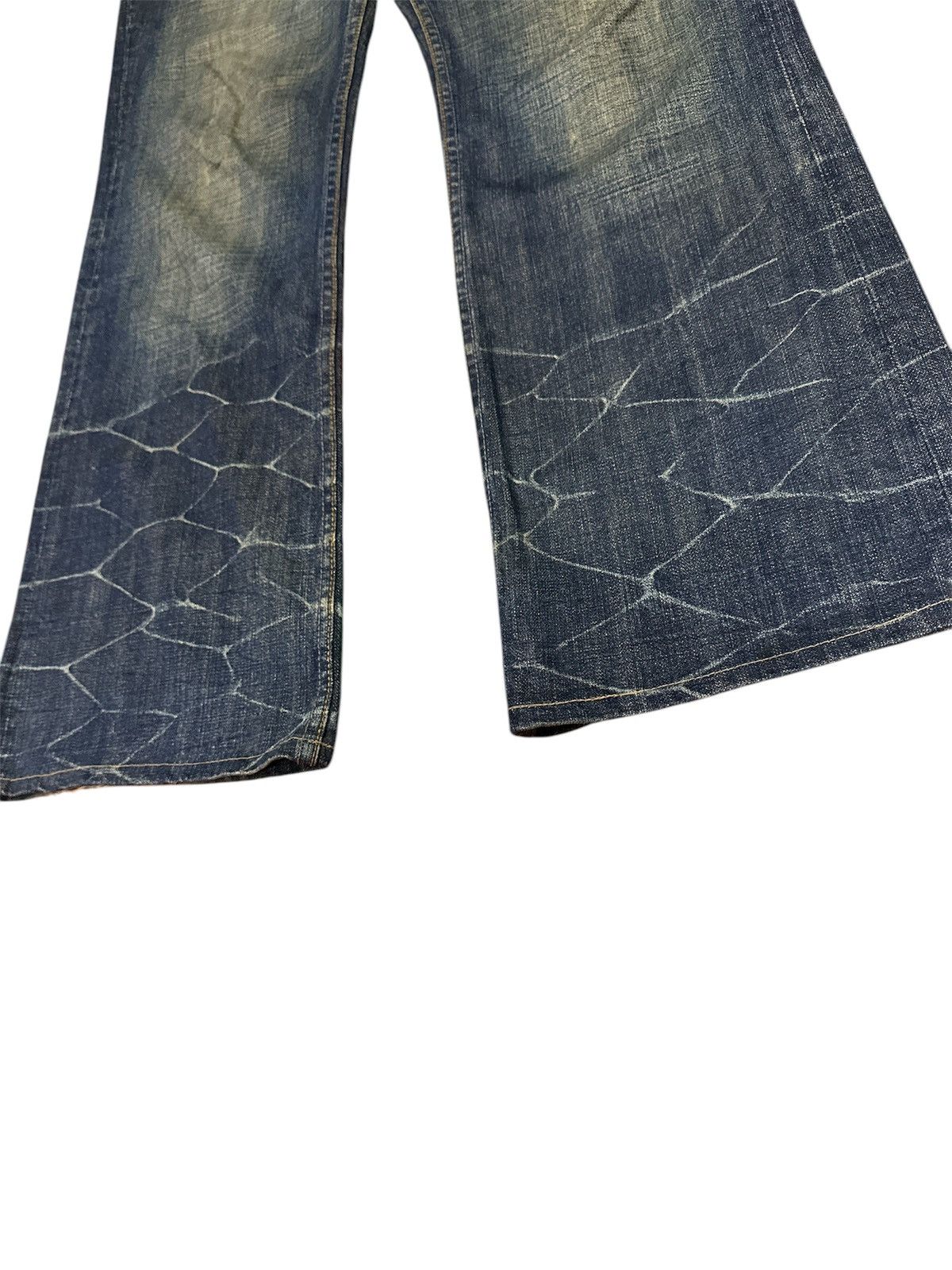 Japanese Brand Flare💥Distress Denim Mudwash Flash Report . Size US 36 / EU 52 - 3 Thumbnail