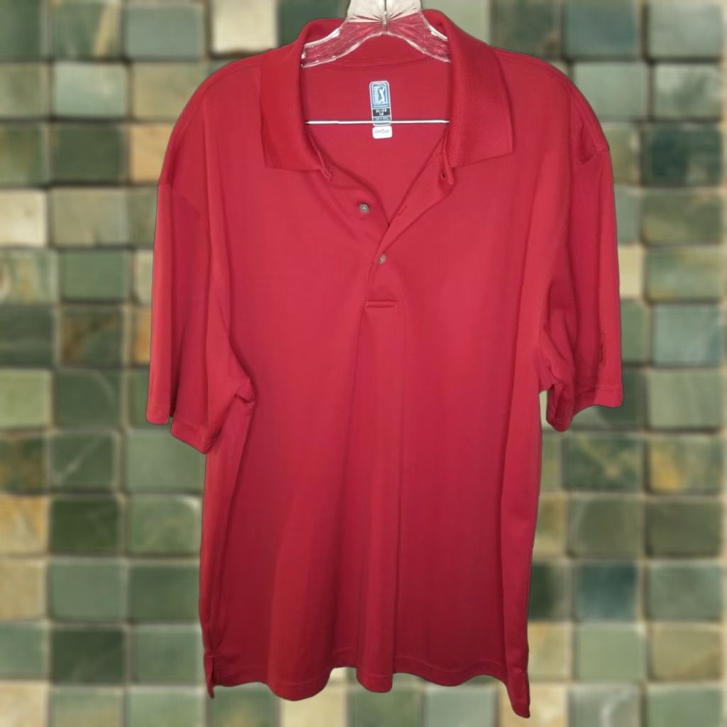 PGA Tour PGA TOUR Polo Shirt Red Short Sleeve Airflux Size XL Men Mens XL Red PGA Tour Polo Shirt Airflux Short Sleeve Size US XL / EU 56 / 4 - 1 Thumbnail