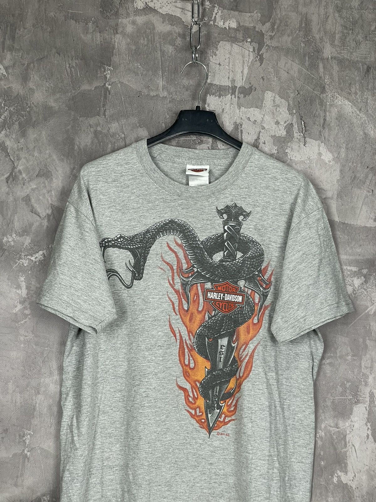 Harley Davidson × Vintage Vintage 2000s Y2K Harley Davidson Snake Graphic T Shirt Size US M / EU 48-50 / 2 - 3 Thumbnail