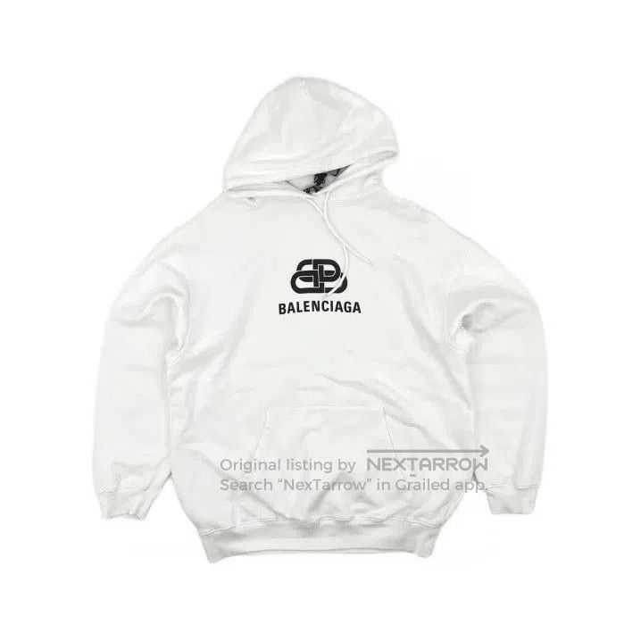 Balenciaga Balenciaga White Logo Hooded Sweatshirt Unisex. Size US XS / EU 42 / 0 - 2 Thumbnail