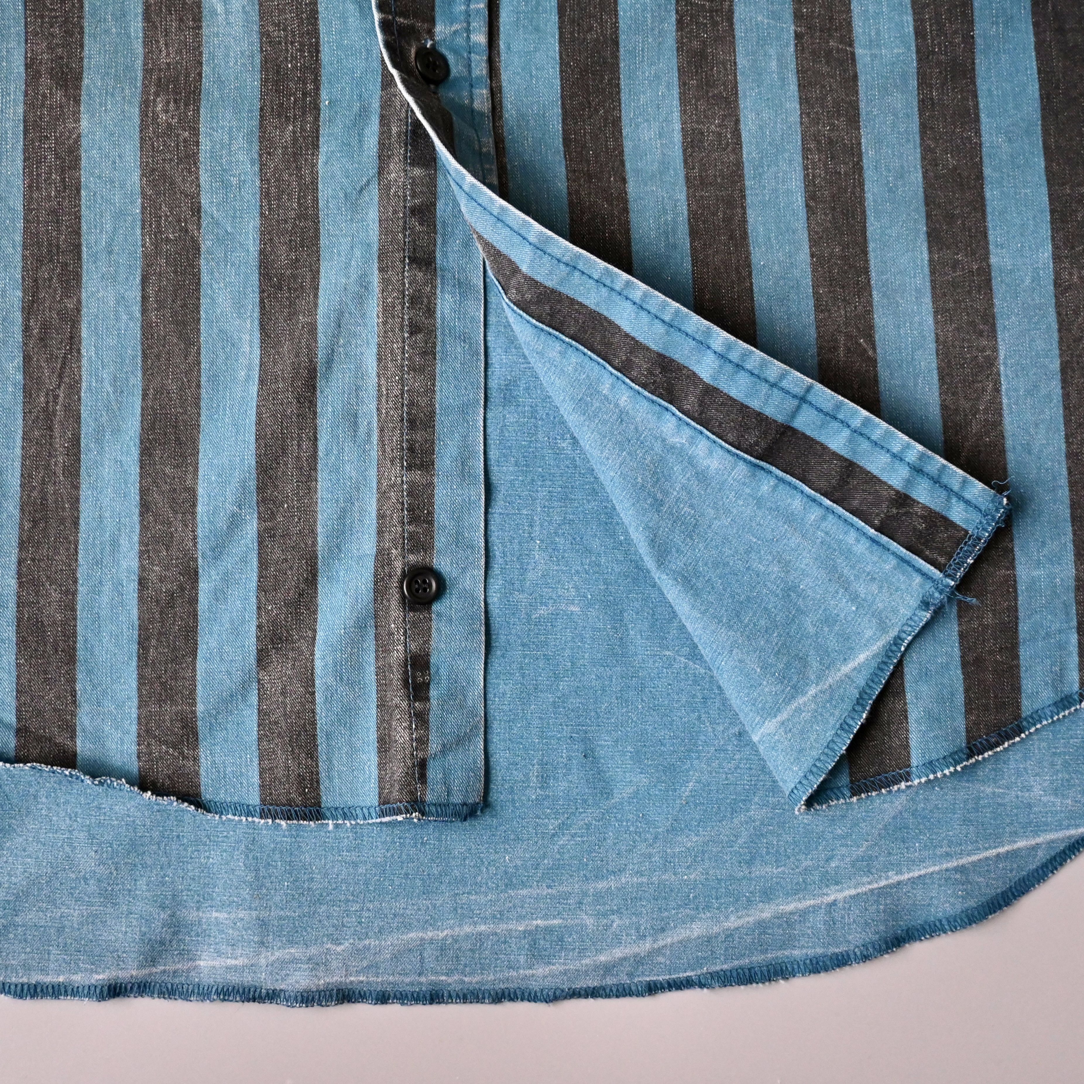 Vintage VTG Wrangler Brushpopper shirt BL x BK block stripe 17.5-35 Size US XL / EU 56 / 4 - 15 Thumbnail