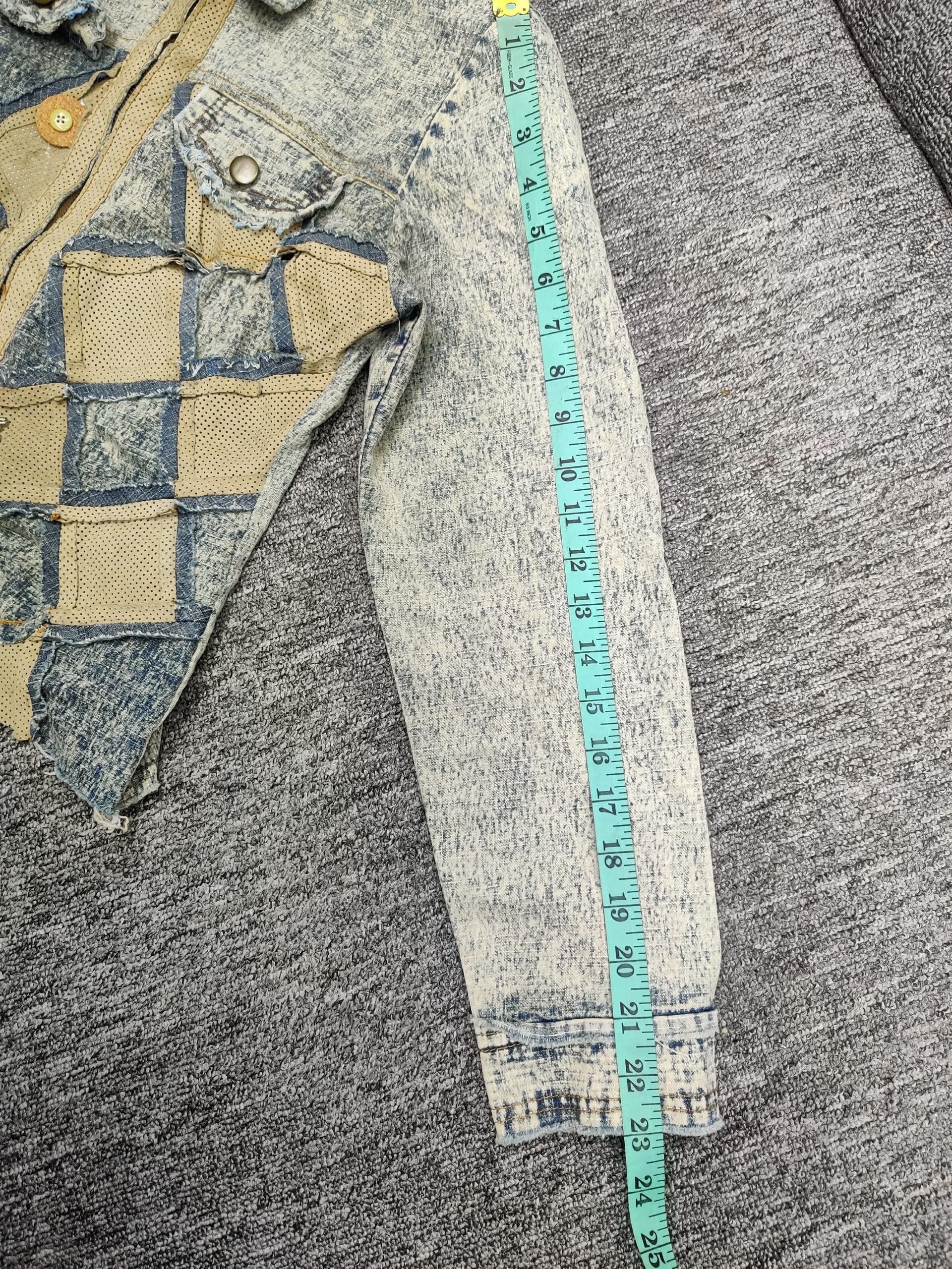 Vintage Vintage Acid Wash Checkerboard Patchwork Denim Jacket Size US S / EU 44-46 / 1 - 13 Thumbnail
