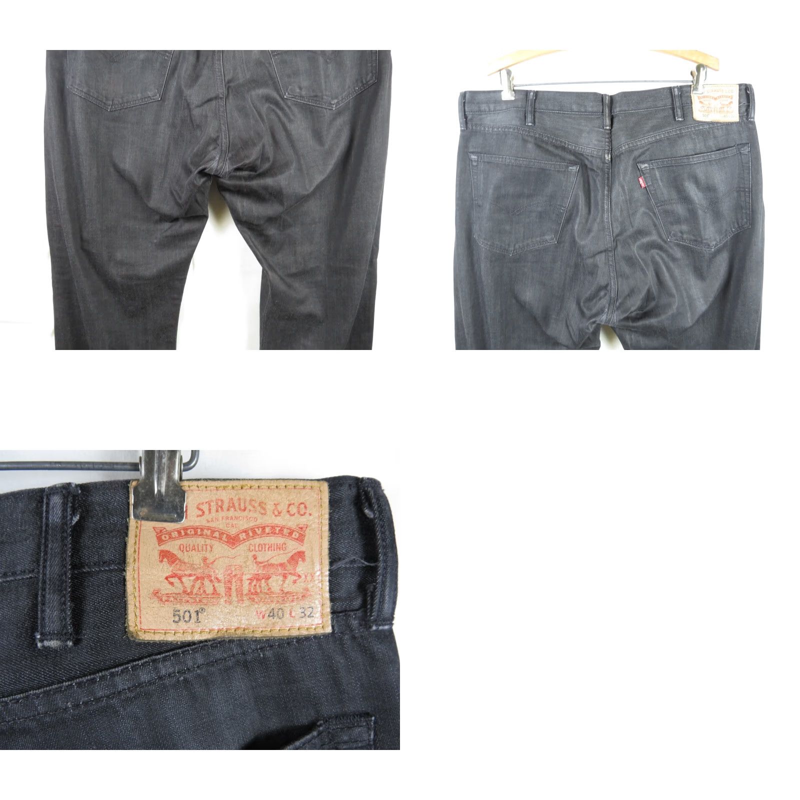 Levi's VINTAGE Levi's 501 Button FLY Straight Jeans Black 40x32 Men Regular Denim 90s/2000s Mens Size US 40 / EU 56 - 8 Thumbnail