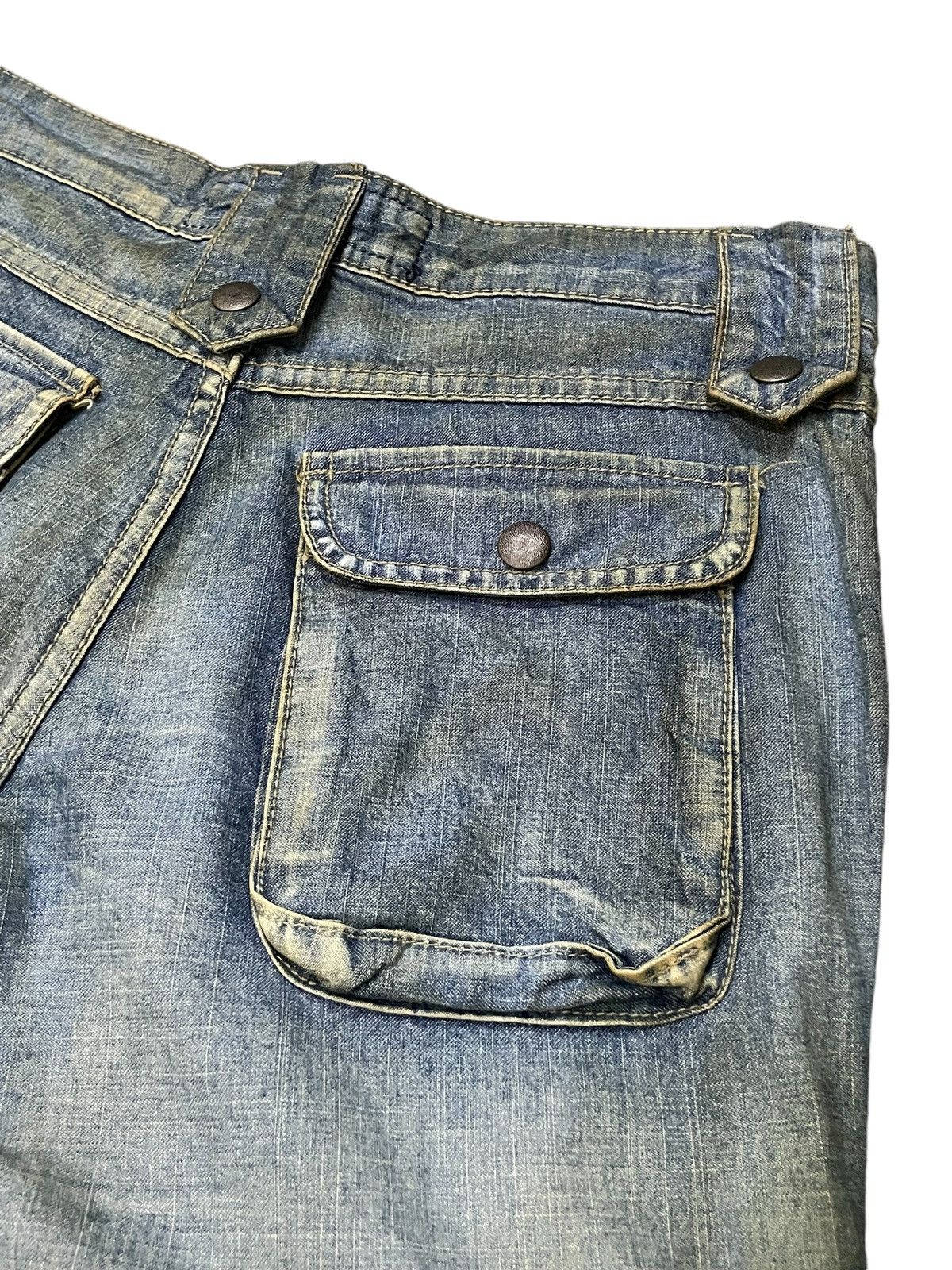Hysteric Glamour × Japanese Brand × Le Grande Bleu (L.G.B.) Super Flared Authentic & Couture Mud Wash Multi Pocket Jeans Size US 30 / EU 46 - 19 Thumbnail