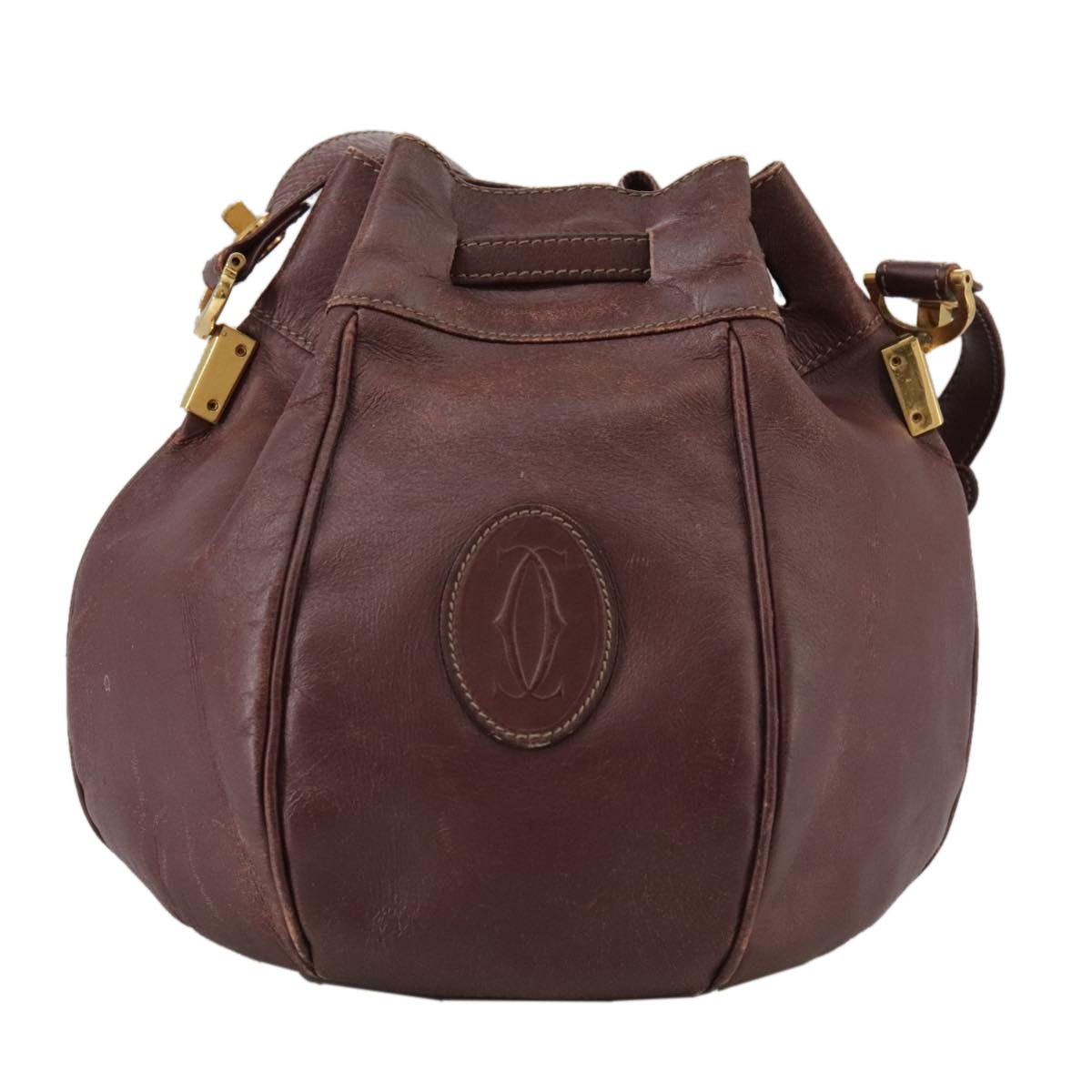 Cartier Cartier Shoulder Bag Leather Bordeaux Gold Size ONE SIZE - 3 Thumbnail