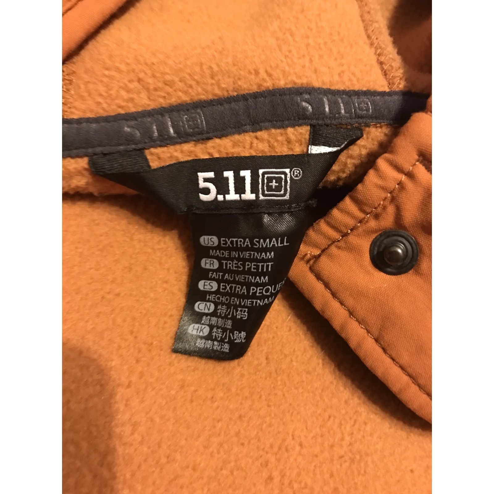 Vintage VINTAGE 5.11 Tactical Womens Jacket Coat XS Orange Fleece Hooded Pockets Zipped Snap Front Mid-Length France Embroidered Logo Regular Size XS / US 0-2 / IT 36-38 - 3 Thumbnail