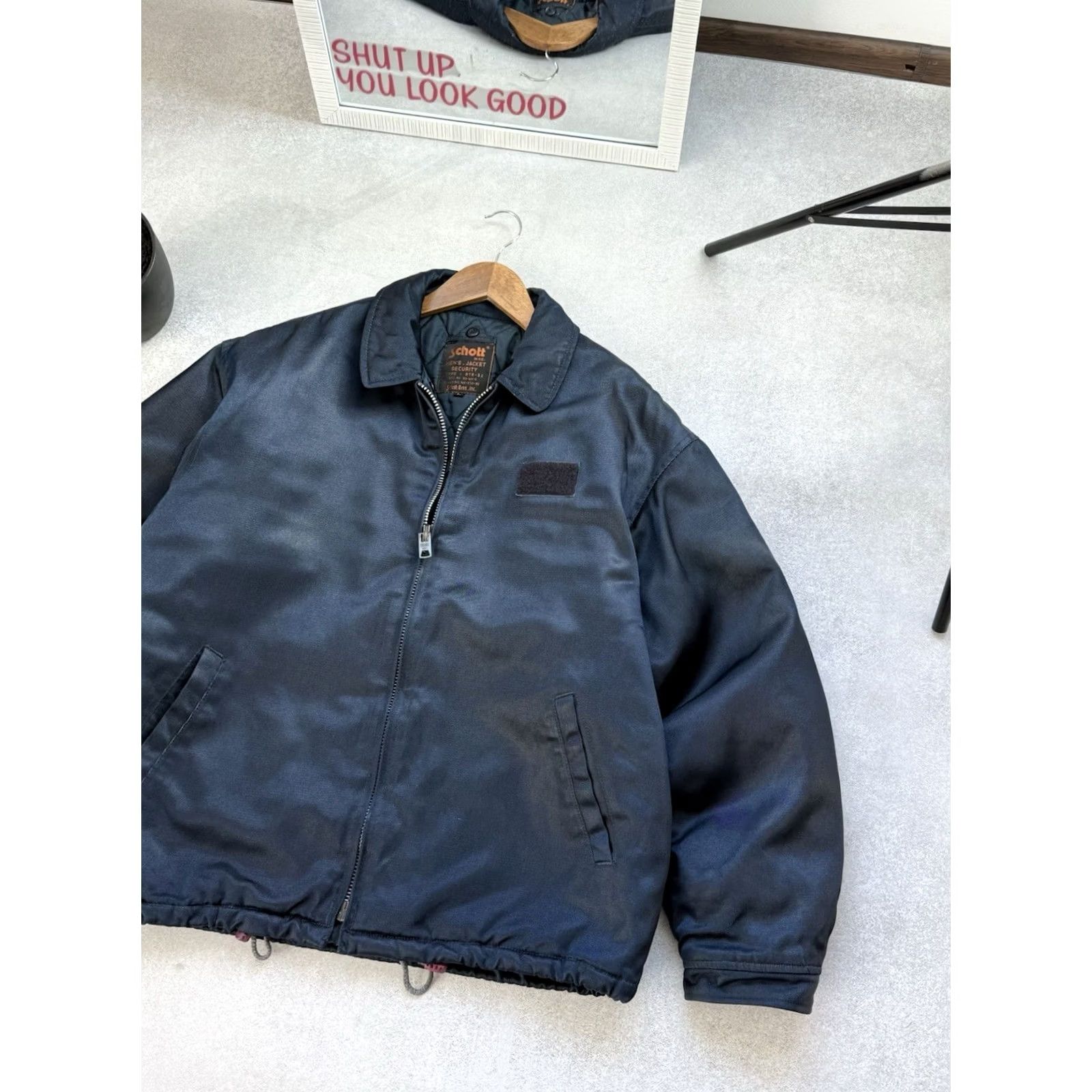 Schott VINTAGE Schott NYC Security Quilted Bomber Jacket Men’s Blue L Bomber Jacket Size US L / EU 52-54 / 3 - 4 Thumbnail