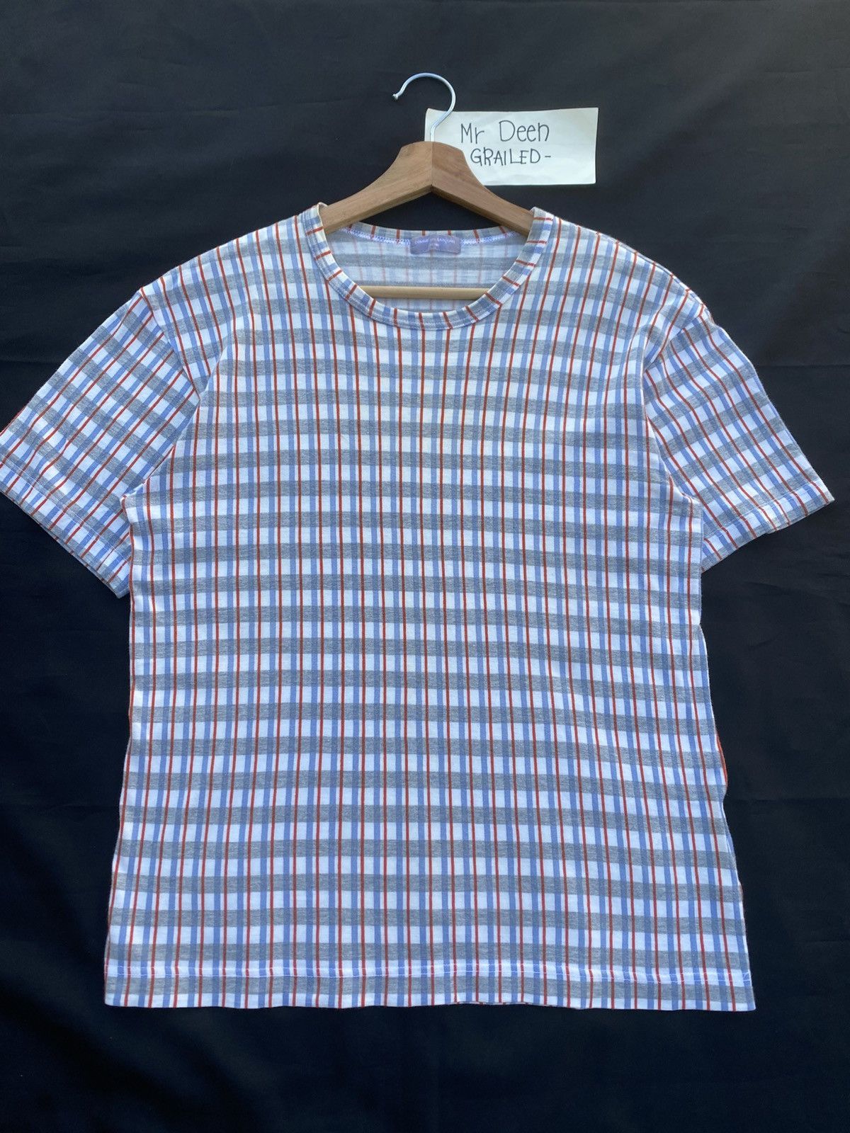 Rare Vtg AD2001 Comme Des Garcons CDG Checkered Tshirt