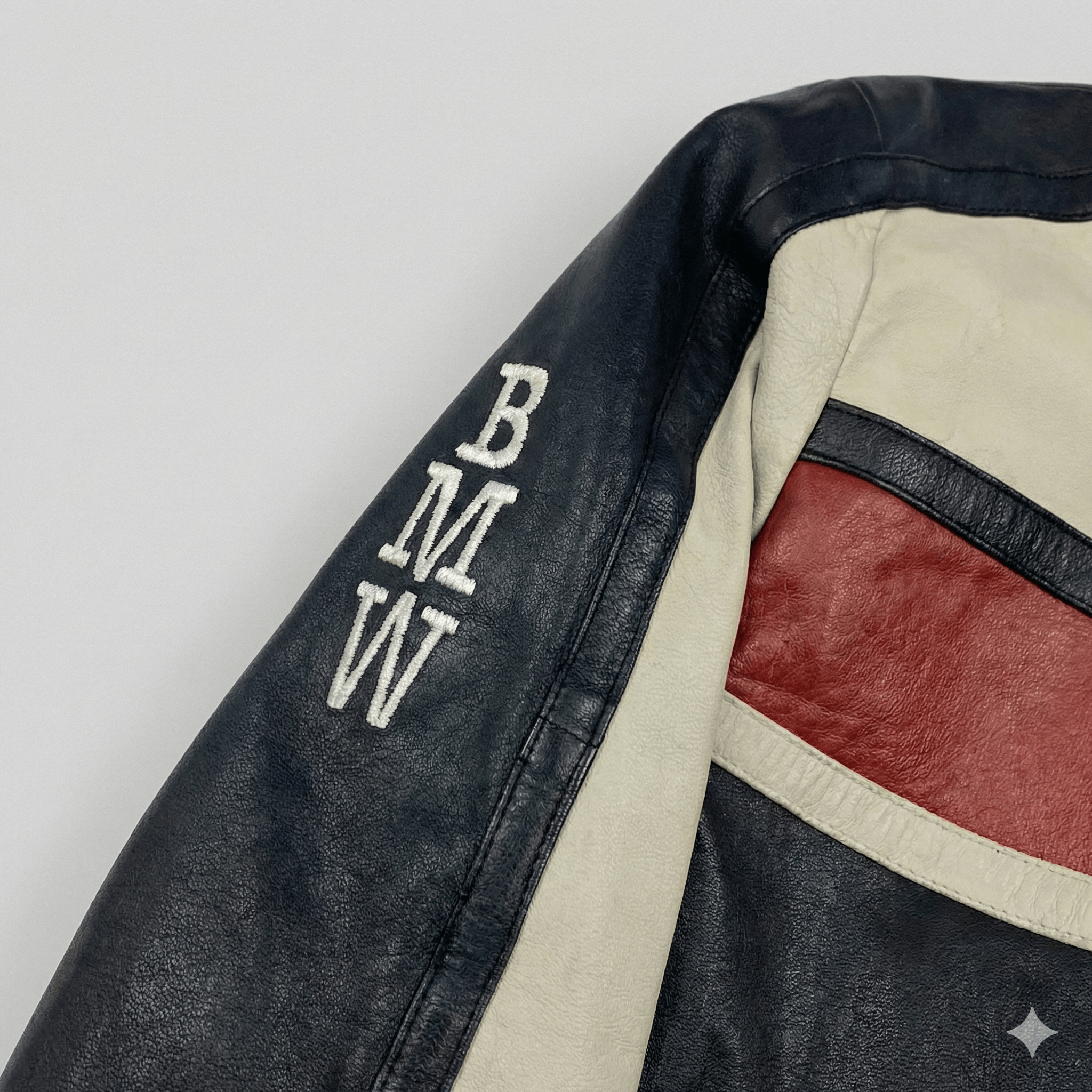 Vintage Vintage BMW Motorrad Leather Racing Jacket Biker Cafe Racer Size L / US 10 / IT 46 - 3 Thumbnail