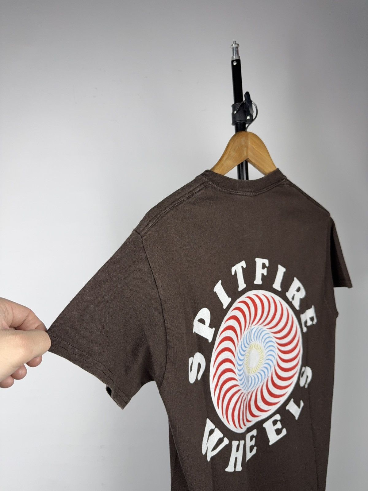 Spitfire 00s Spitfire Wheels Swirl Logo Brown Skate T-Shirt Size S Size US S / EU 44-46 / 1 - 12 Thumbnail