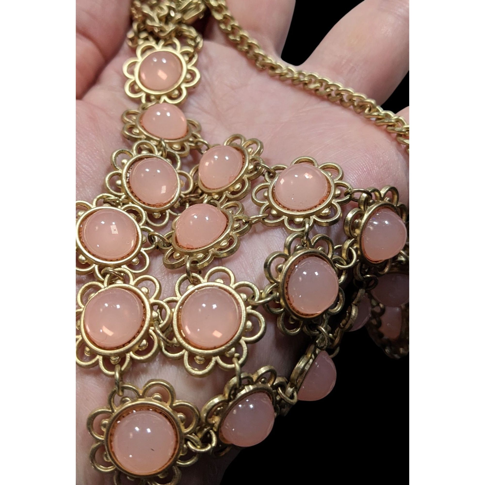 Other Vintage Coquette Floral Bib Necklace With Gold Tone Metal An Size ONE SIZE - 4 Thumbnail