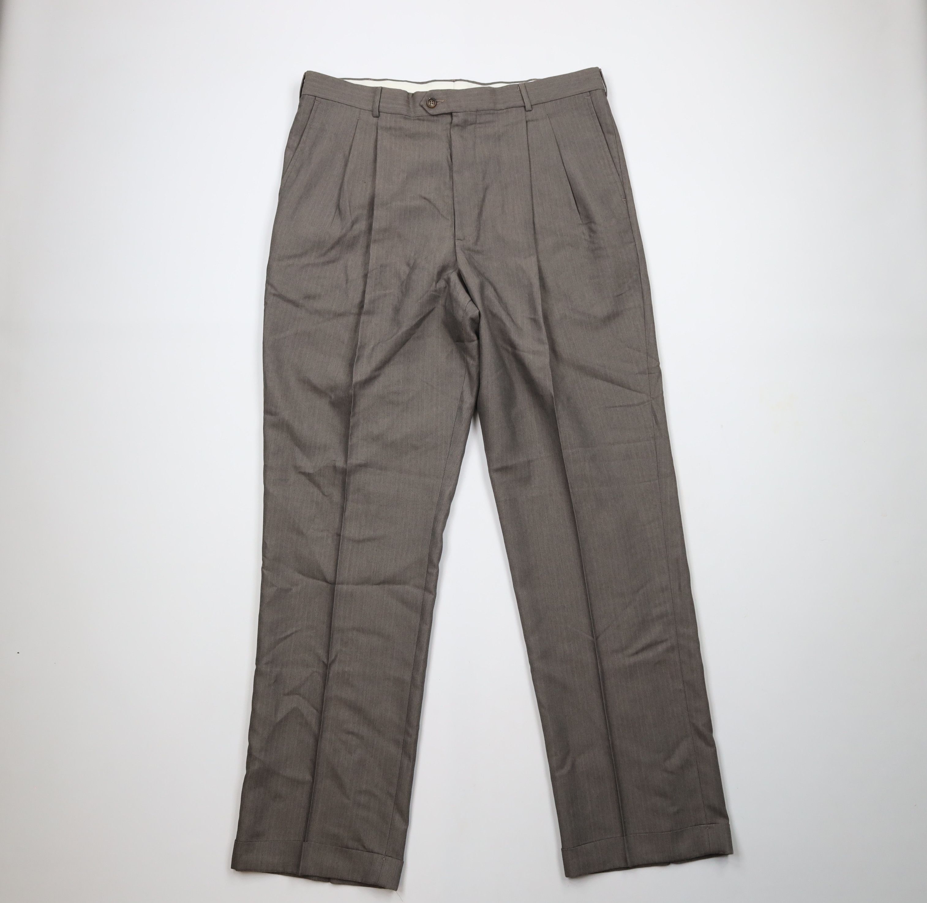 Ralph Lauren × Vintage Vintage 90s Chaps Ralph Lauren Herringbone Chino Pants Size US 38 / EU 54 - 1 Thumbnail